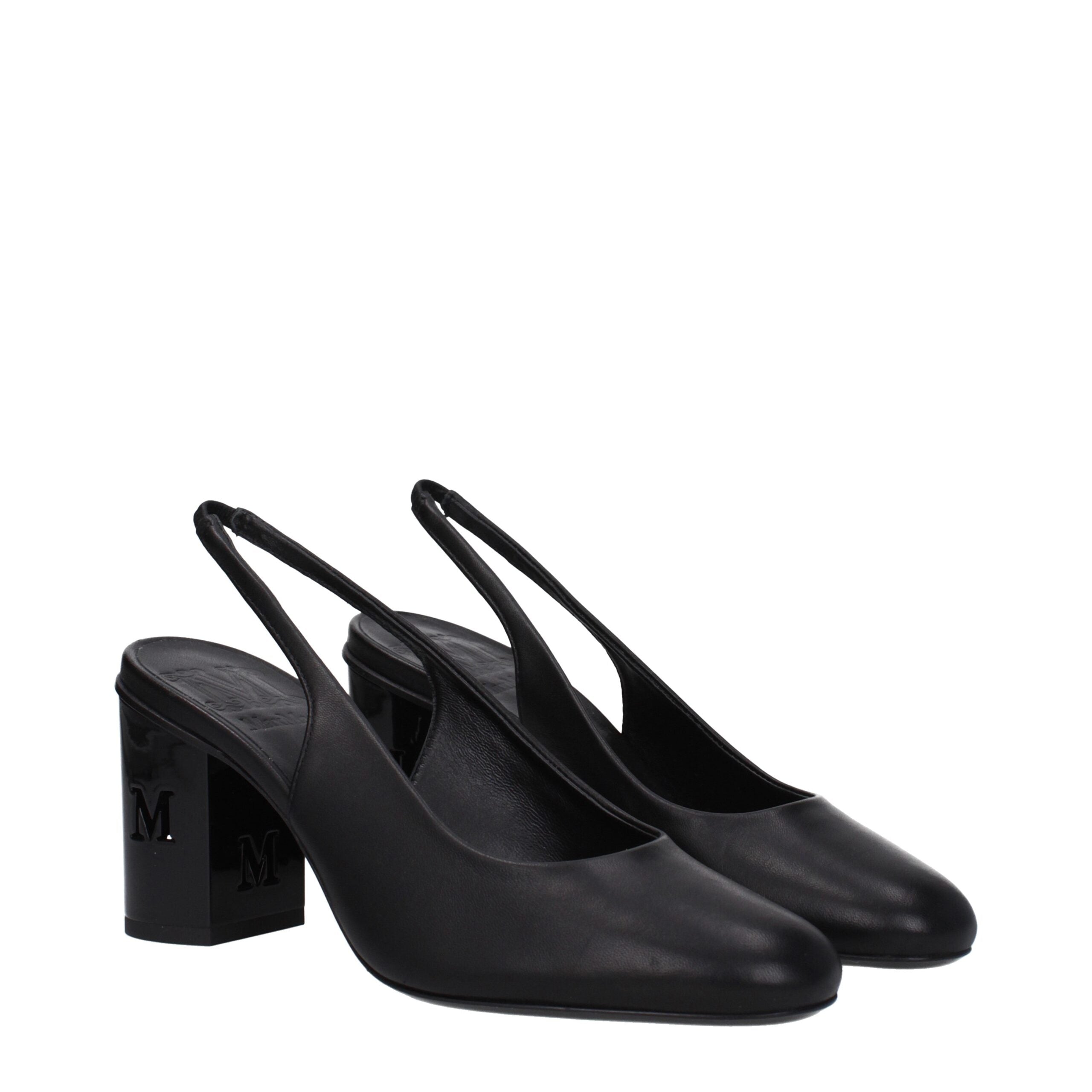 Black Leather High Heel Pumps - ventzia