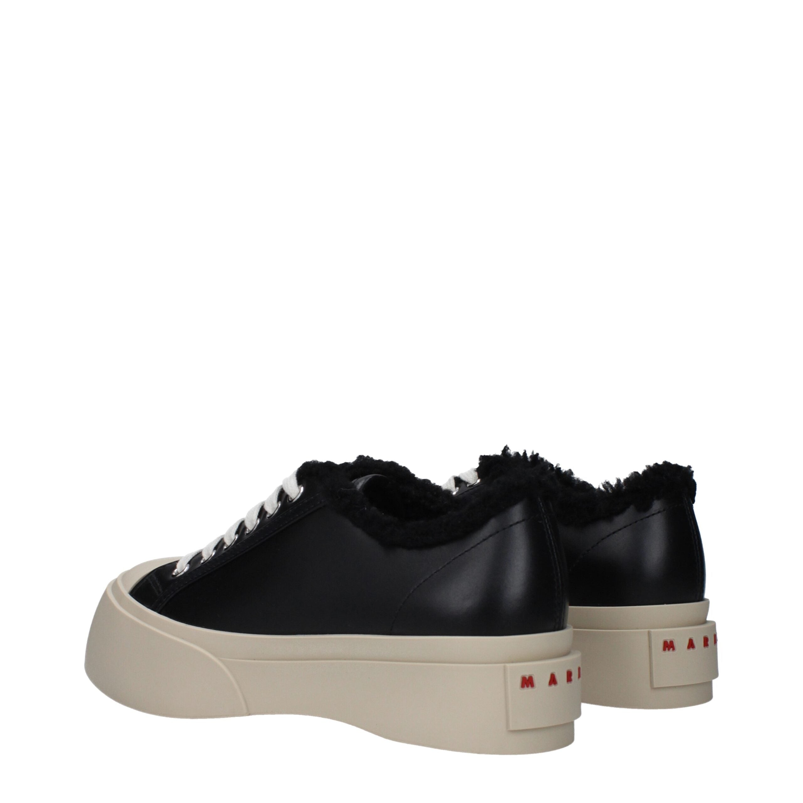 Black Leather Chunky Sneakers - ventzia