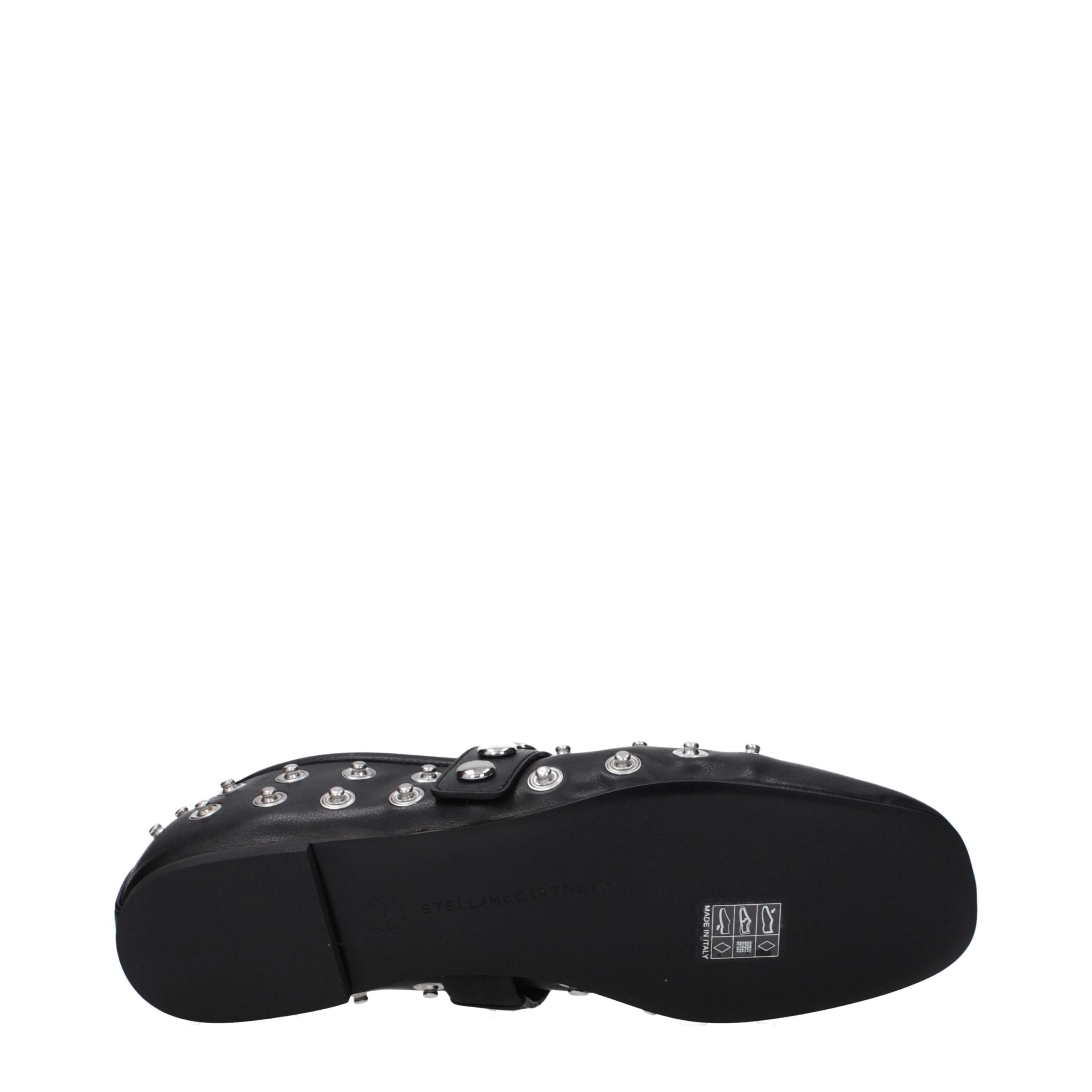 Black Leather Ballet Flats - ventzia
