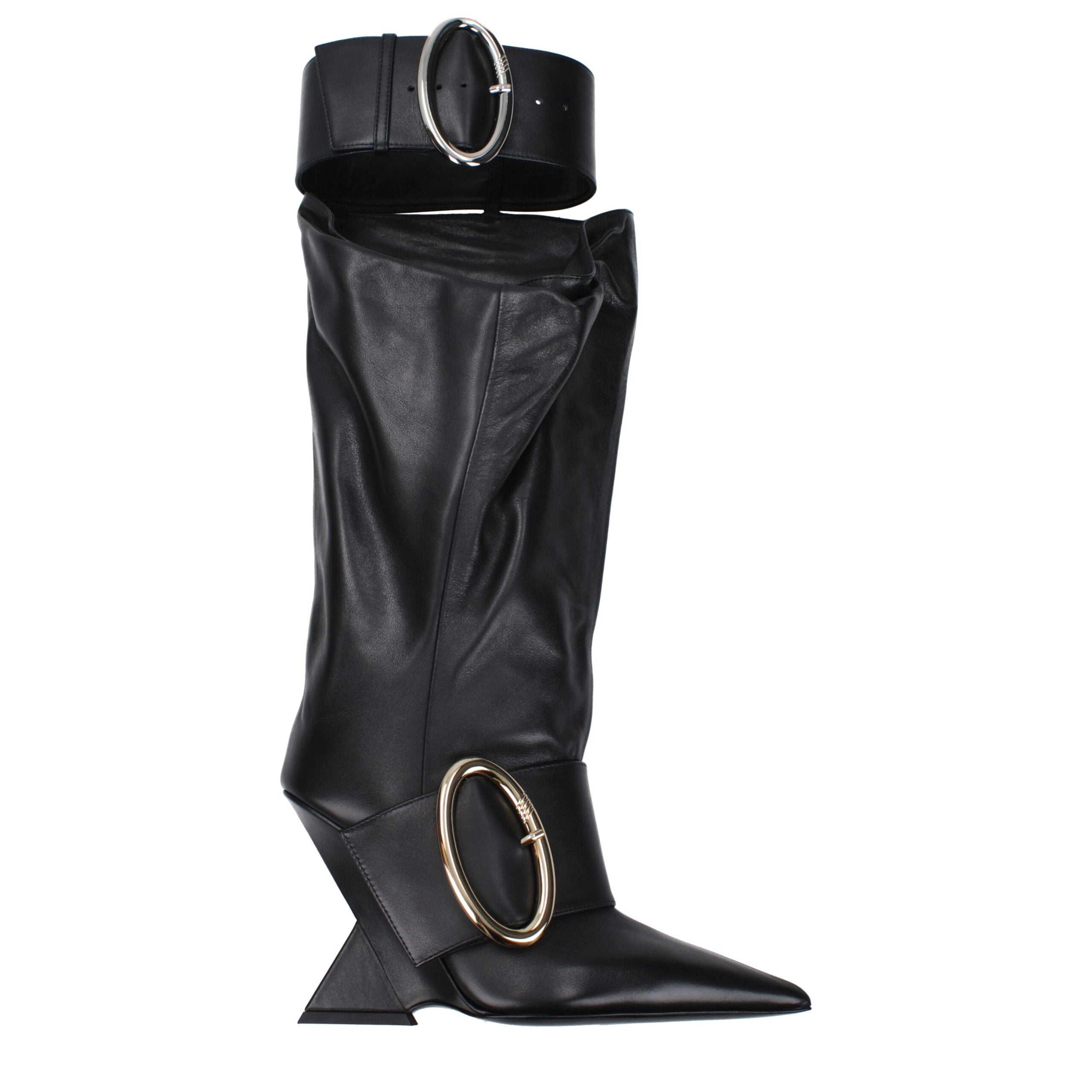 Black Leather Boots - ventzia