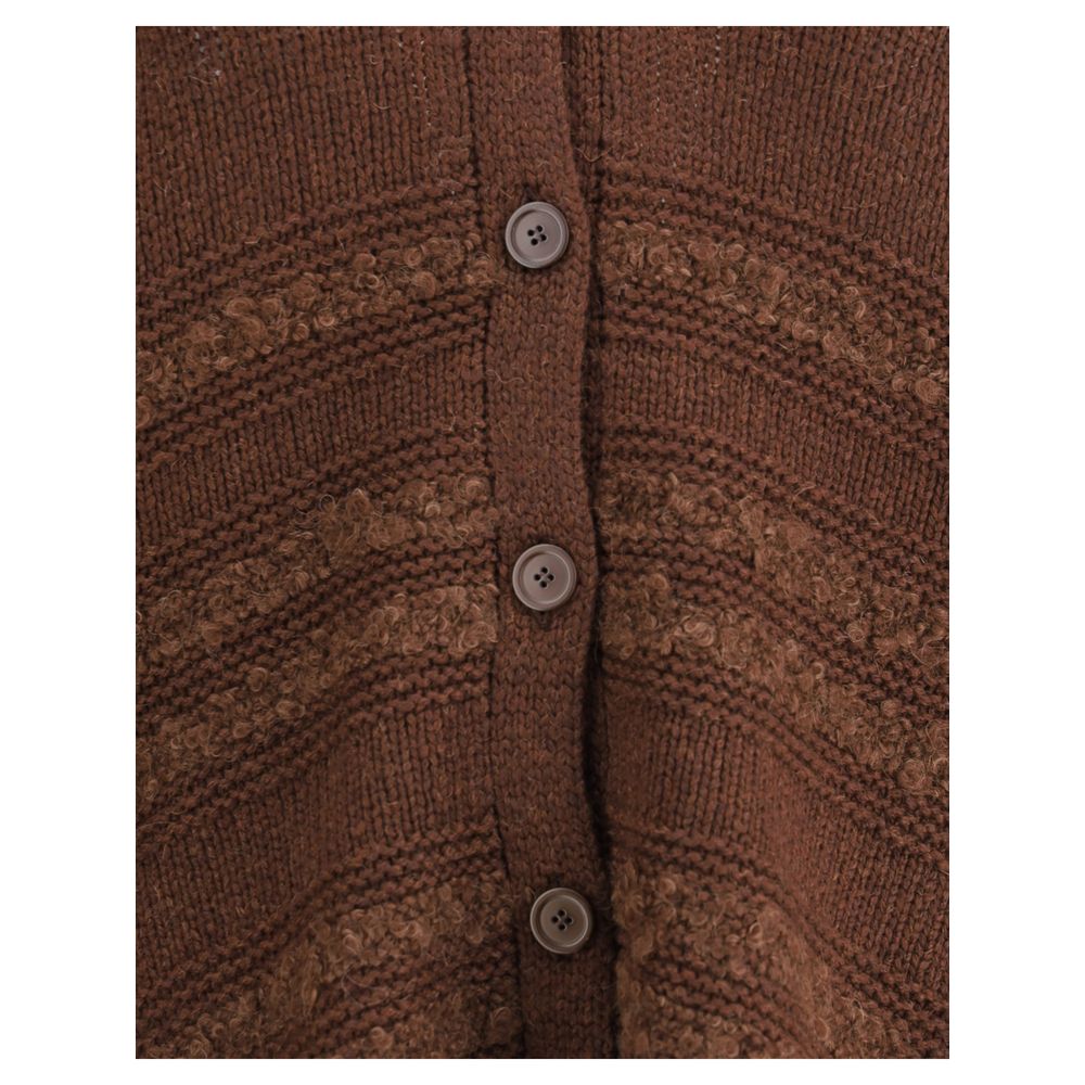 Brown Camel Hair  Cardigan - ventzia