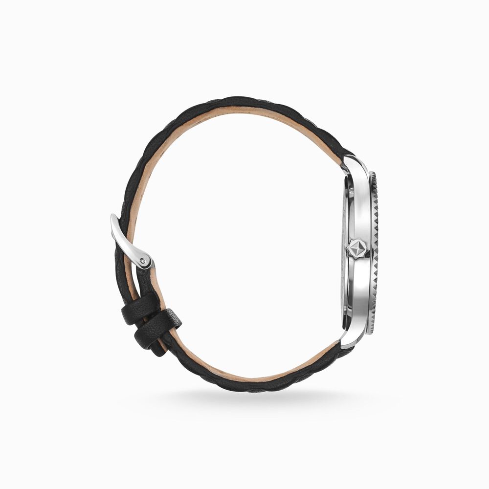 Black Leather Dress Watch - ventzia