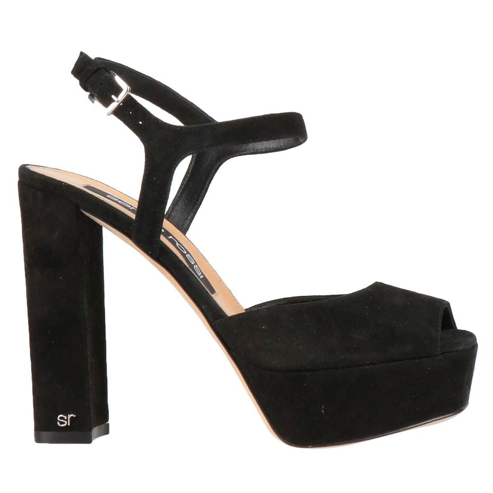Black Velvet Sandal - ventzia