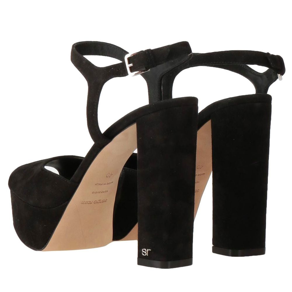 Black Velvet Sandal - ventzia