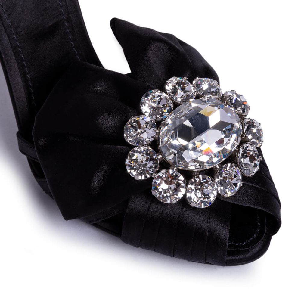 Black Goatskin Sandal - ventzia