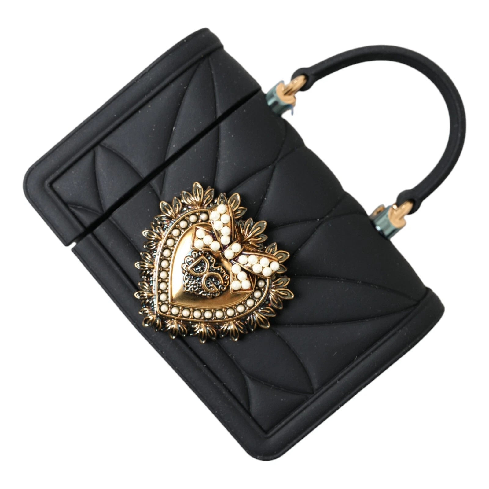 Case Black Silicone Devotion Heart Cover Hand Bag Airpod - ventzia