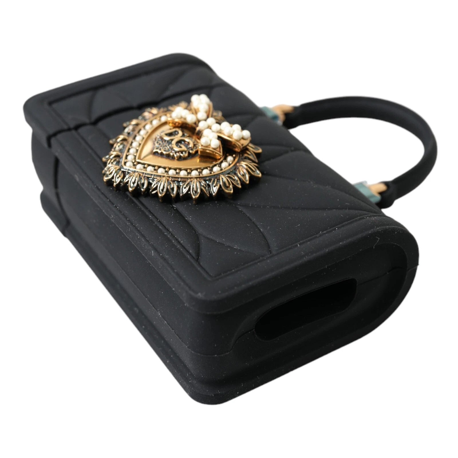 Case Black Silicone Devotion Heart Cover Hand Bag Airpod - ventzia
