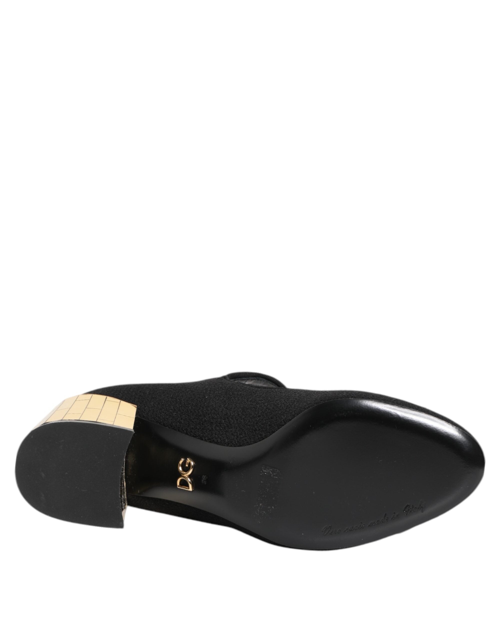 Black Flower Crystal Embellished Mary Jane Shoes - ventzia