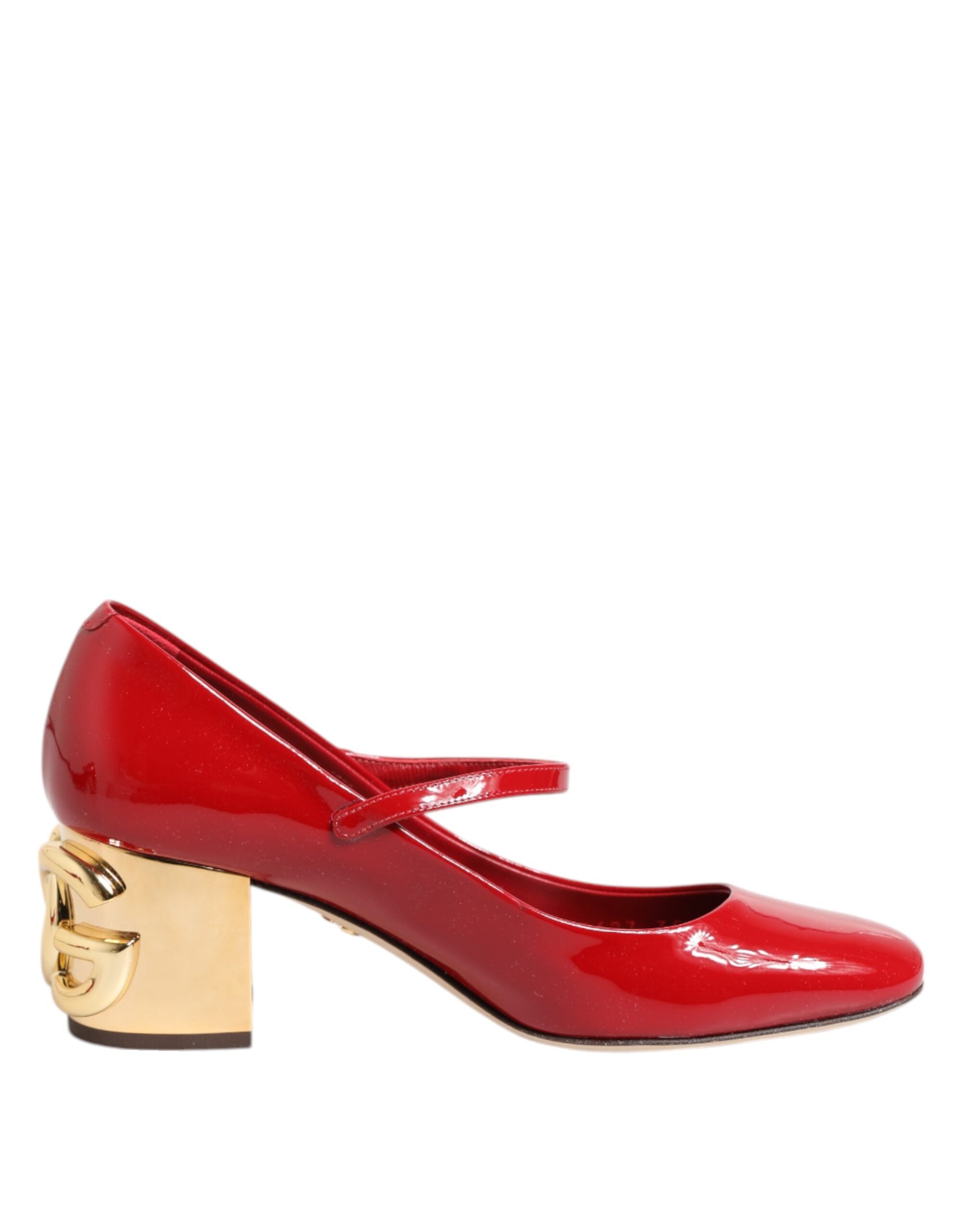 Red Leather DG Logo Heels Sandals Shoes - ventzia