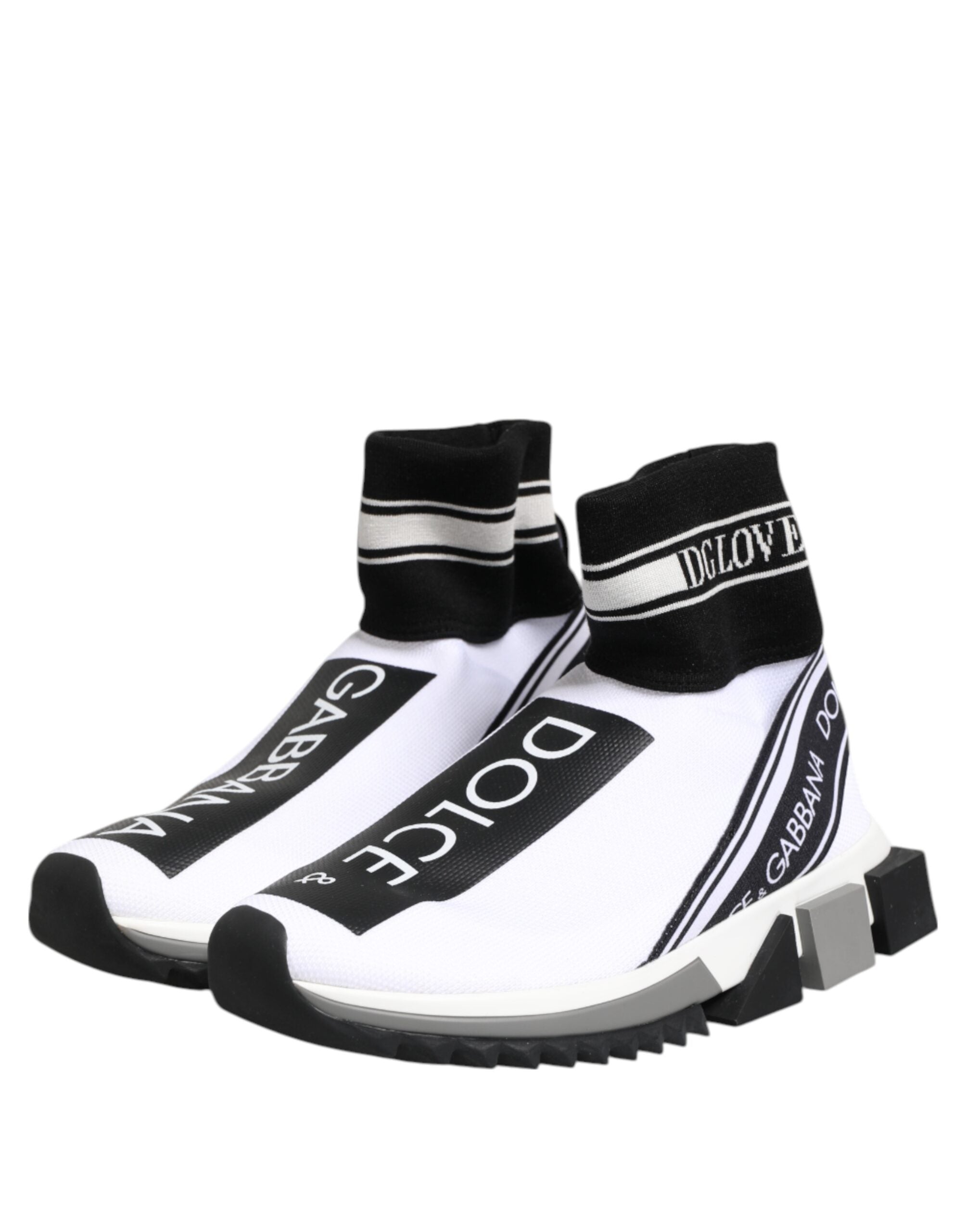 White Black Sorrento Socks Sneakers Shoes - ventzia