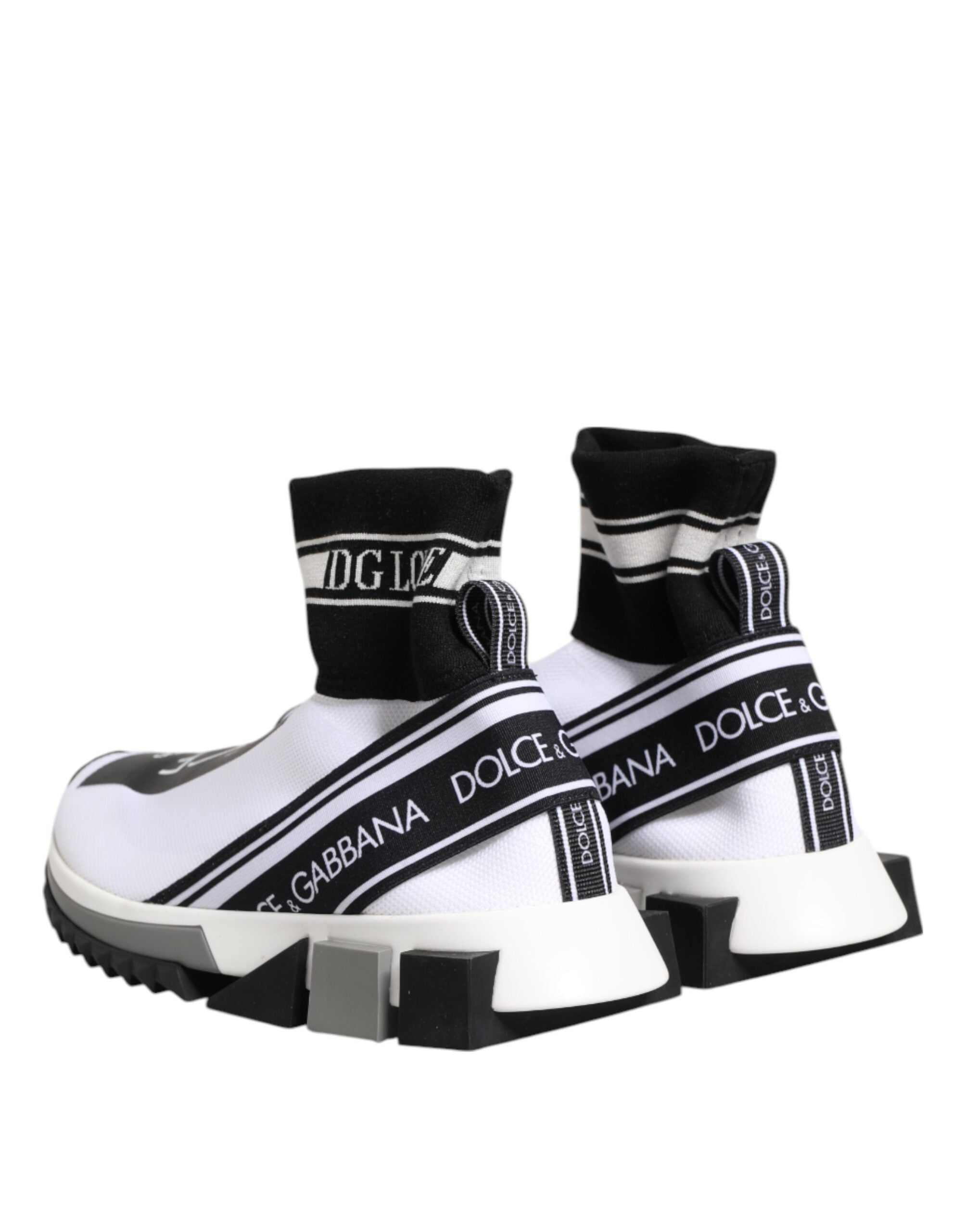 White Black Sorrento Socks Sneakers Shoes - ventzia