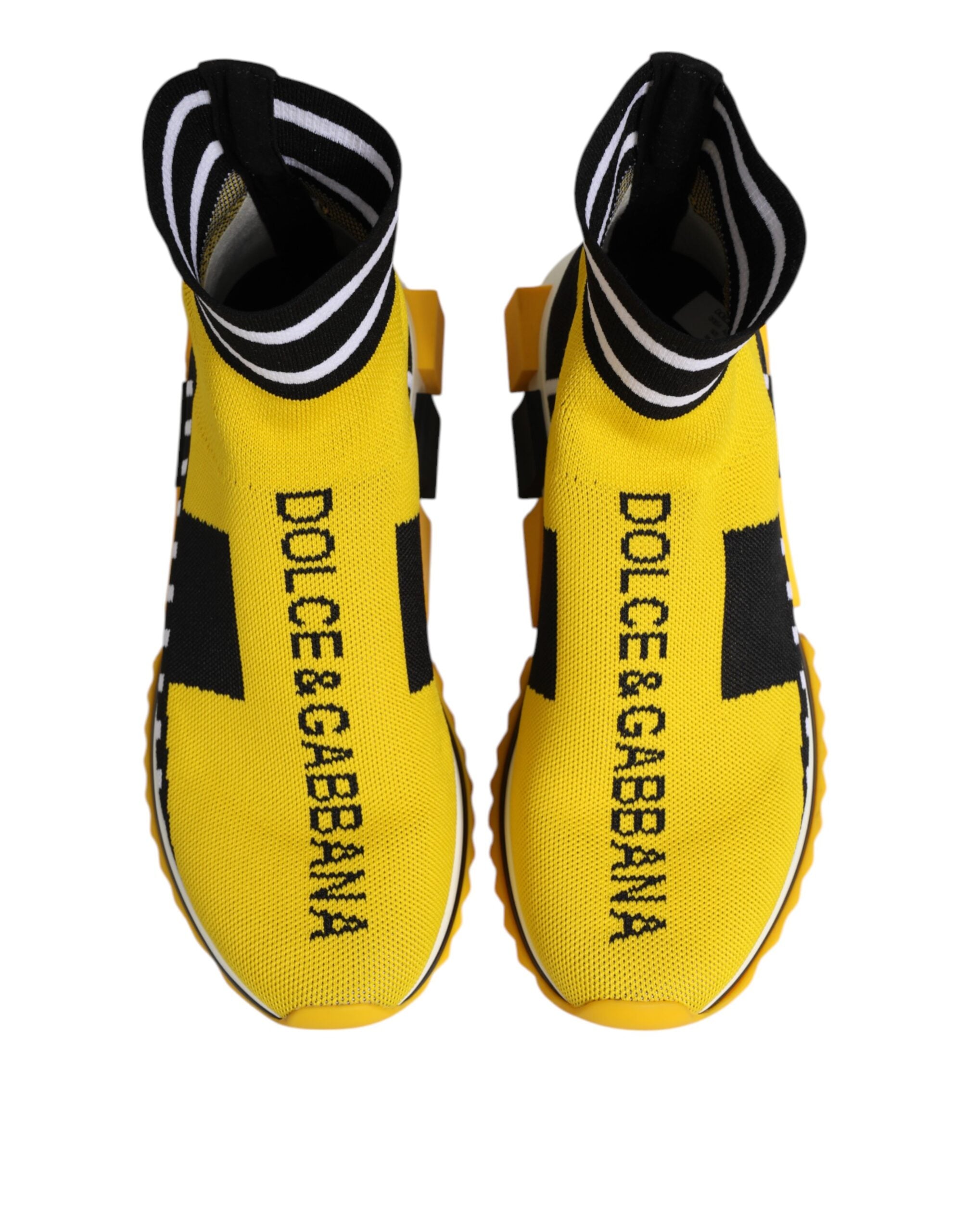 Yellow Black Sorrento Socks Sneakers Shoes - ventzia