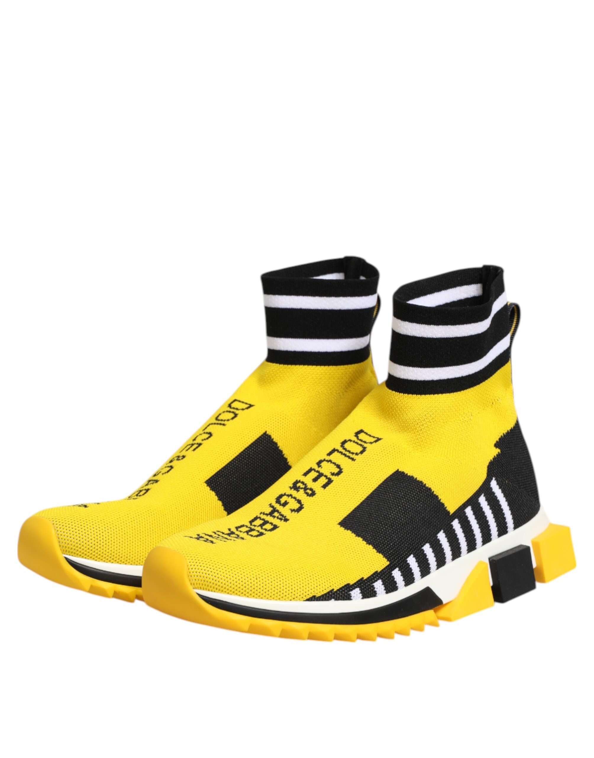 Yellow Black Sorrento Socks Sneakers Shoes - ventzia
