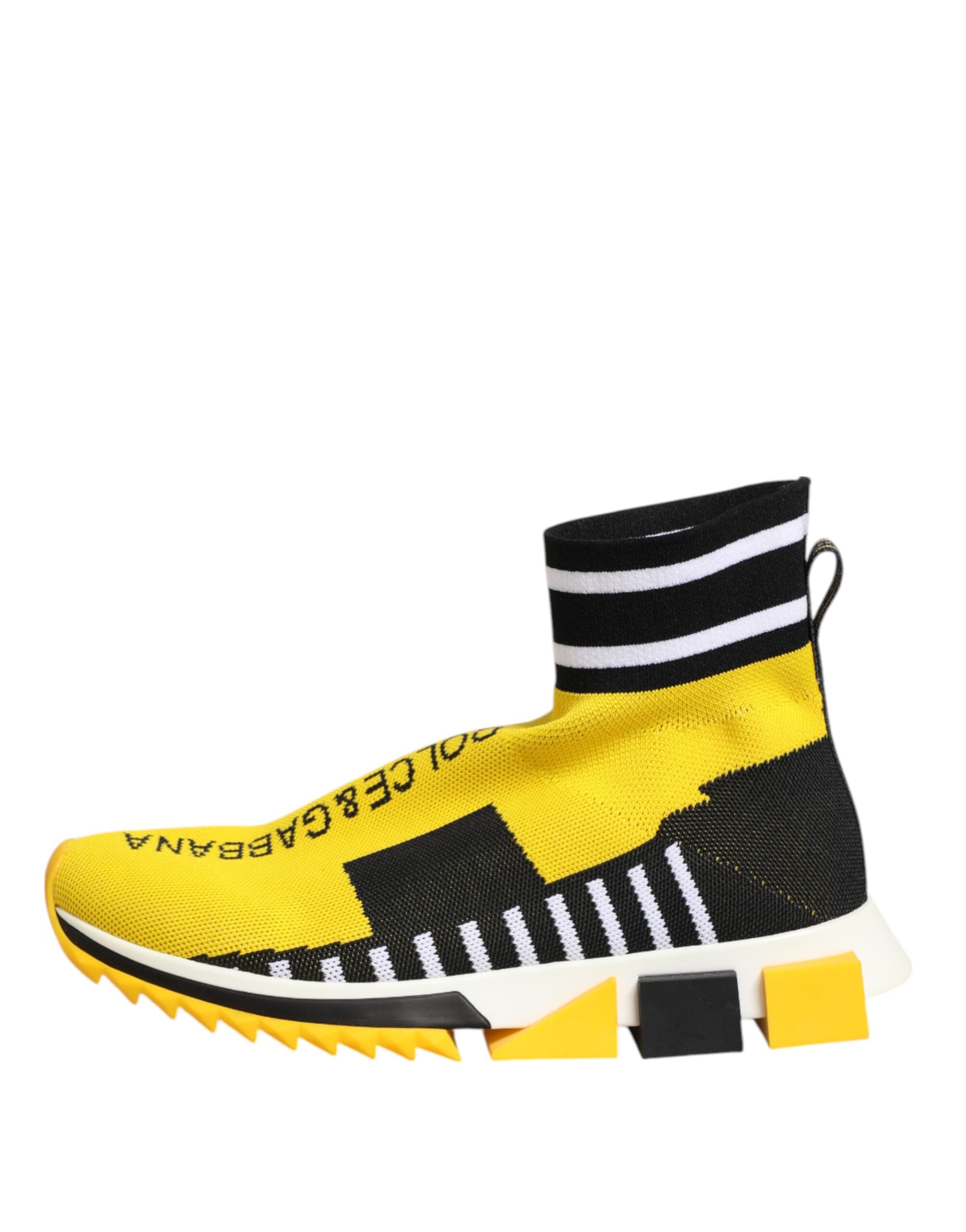 Yellow Black Sorrento Socks Sneakers Shoes - ventzia