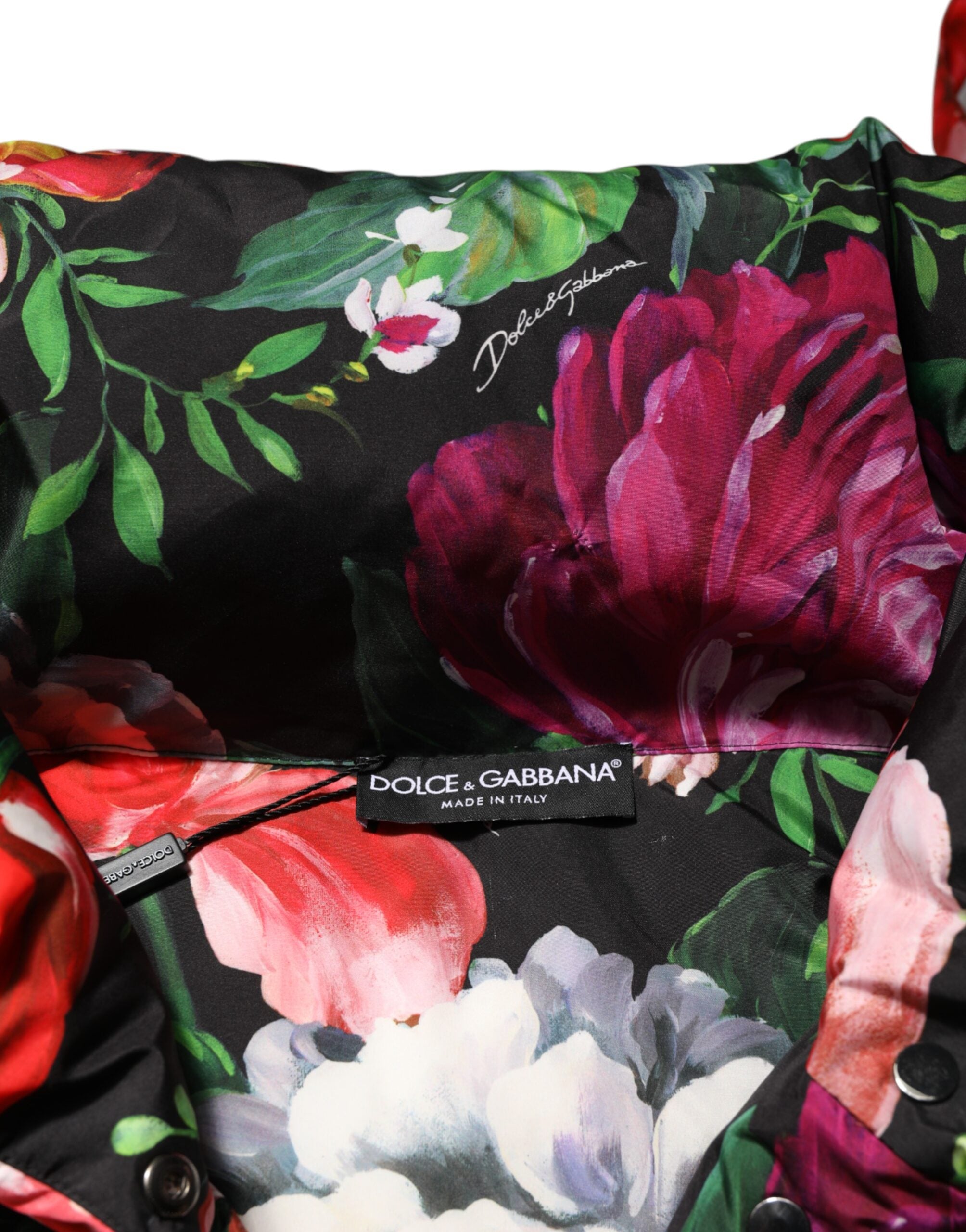 Multicolor Floral Hooded Puffer Coat Jacket - ventzia