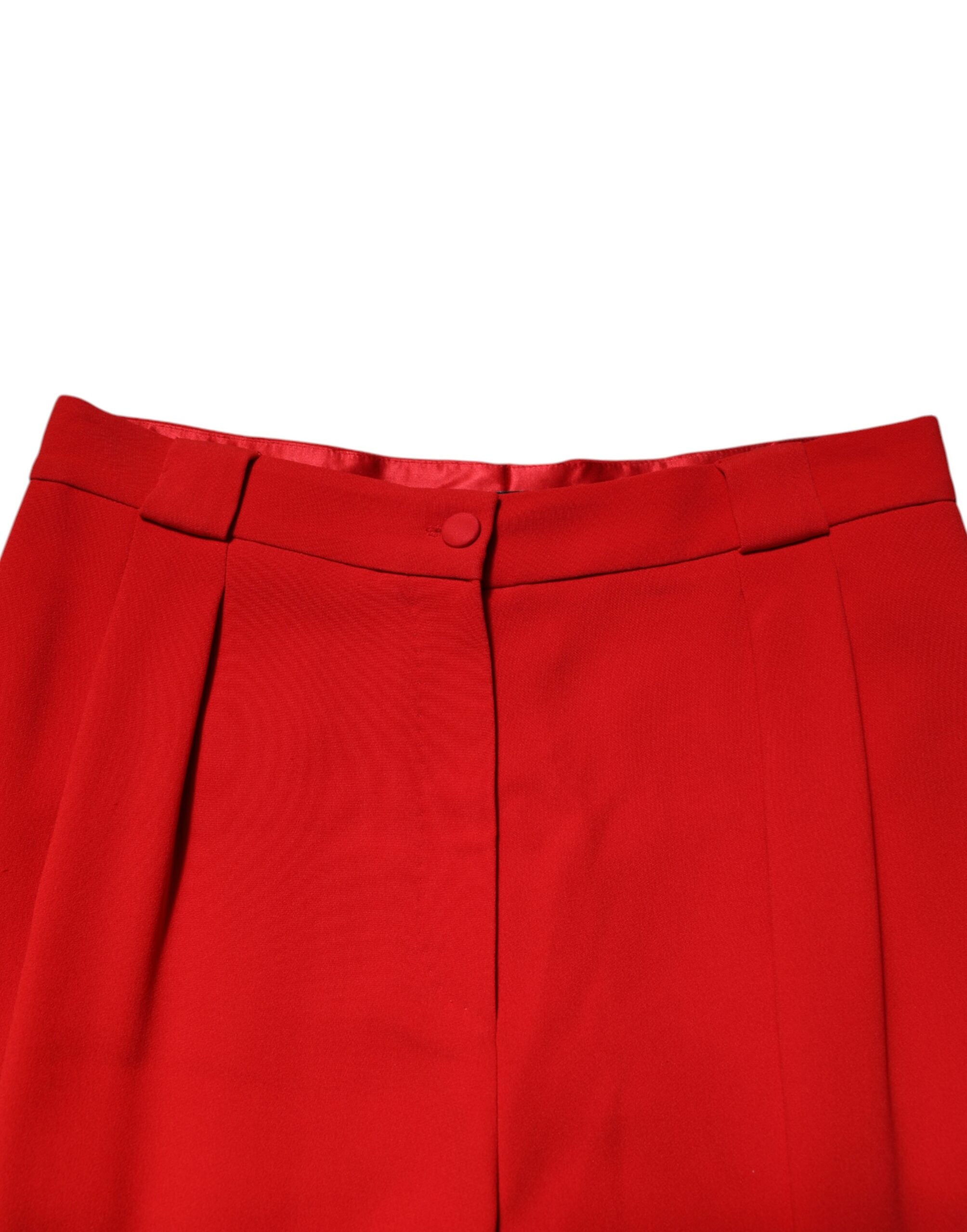 Red HighWaist Straight Women Trouser Pants - ventzia