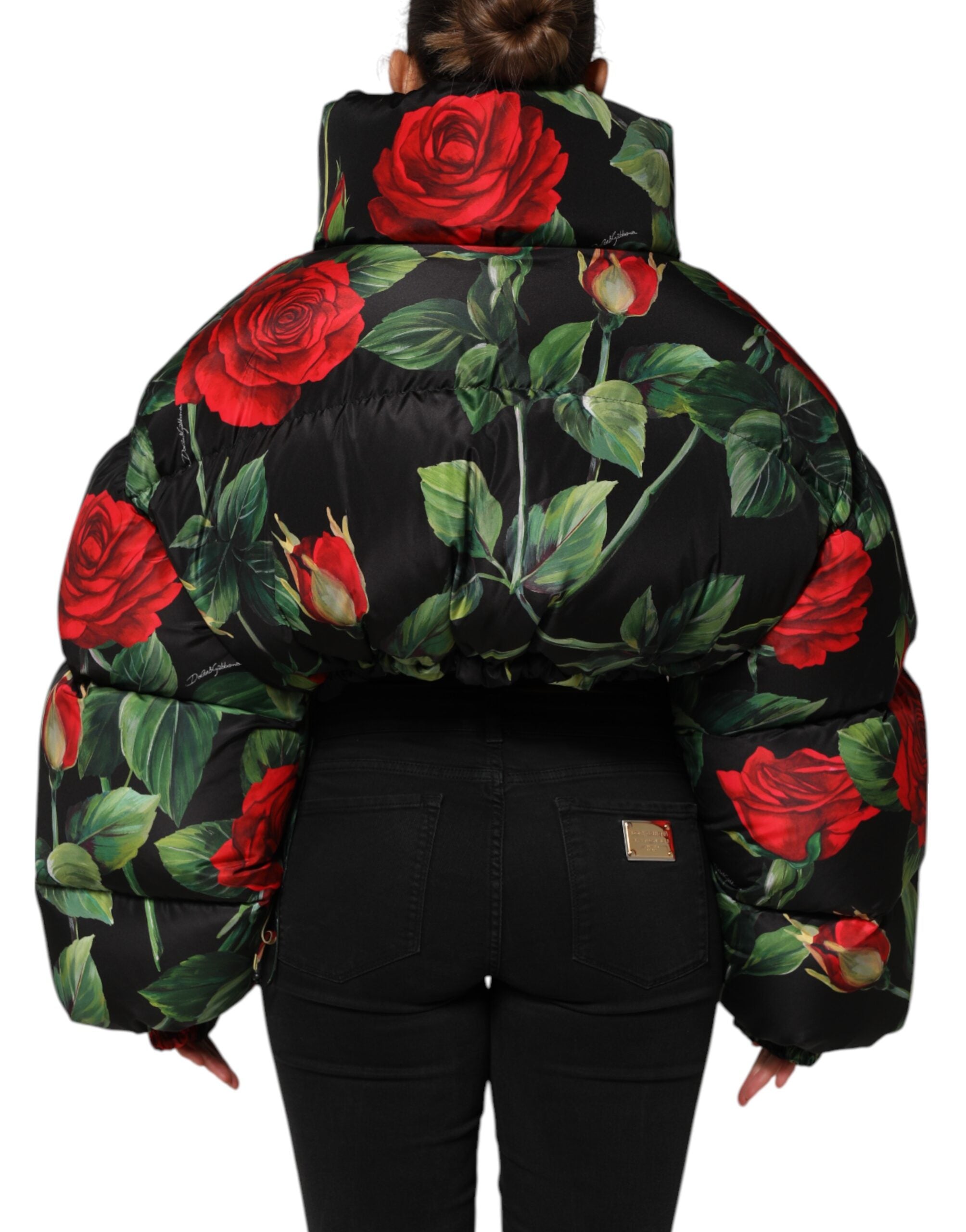 Multicolor Floral Puffer Coat Full Zip Jacket - ventzia