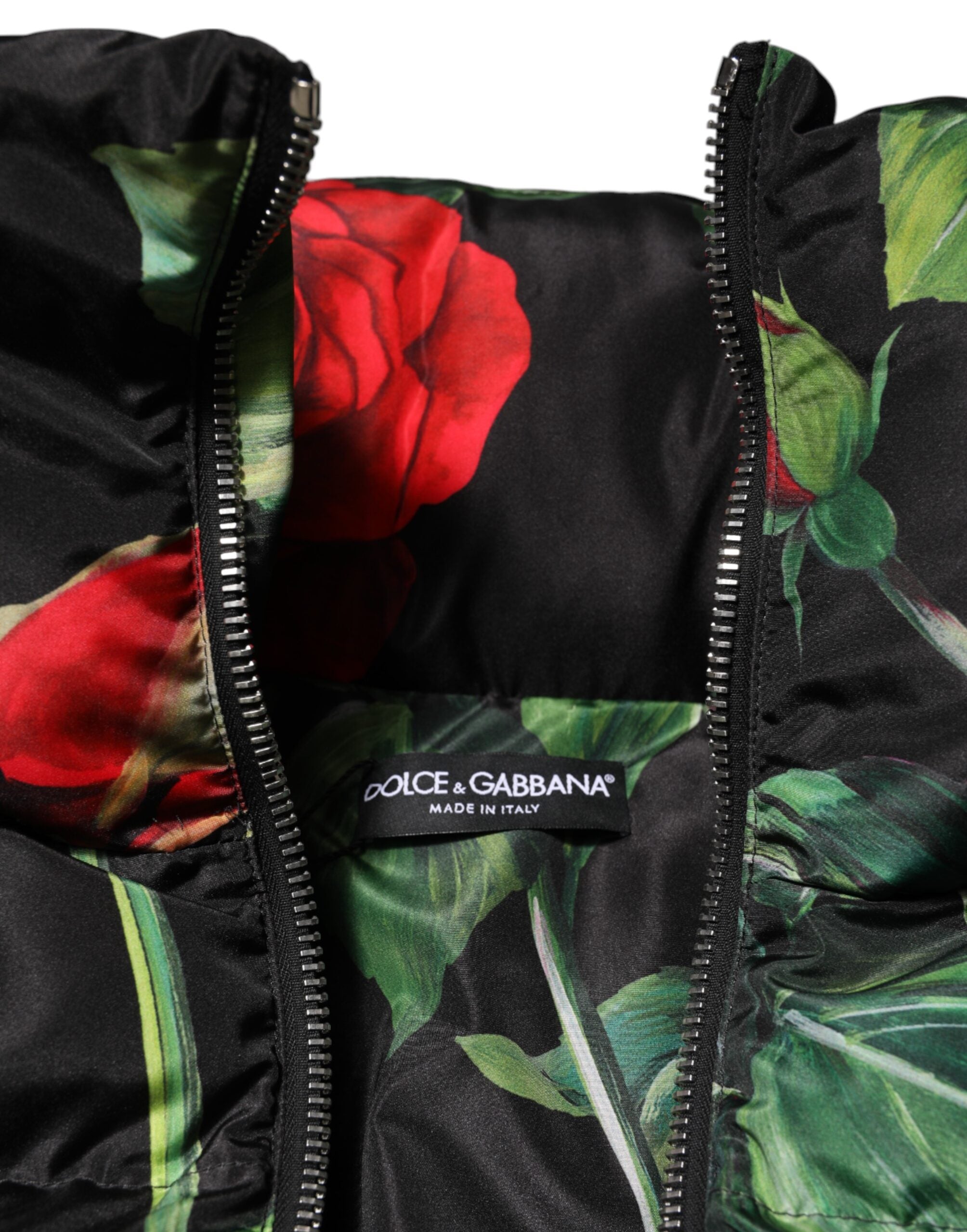 Multicolor Floral Puffer Coat Full Zip Jacket - ventzia