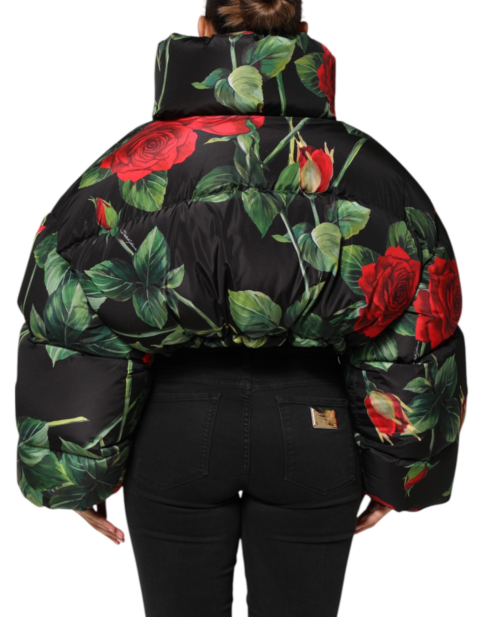 Multicolor Floral Puffer Coat Full Zip Jacket - ventzia