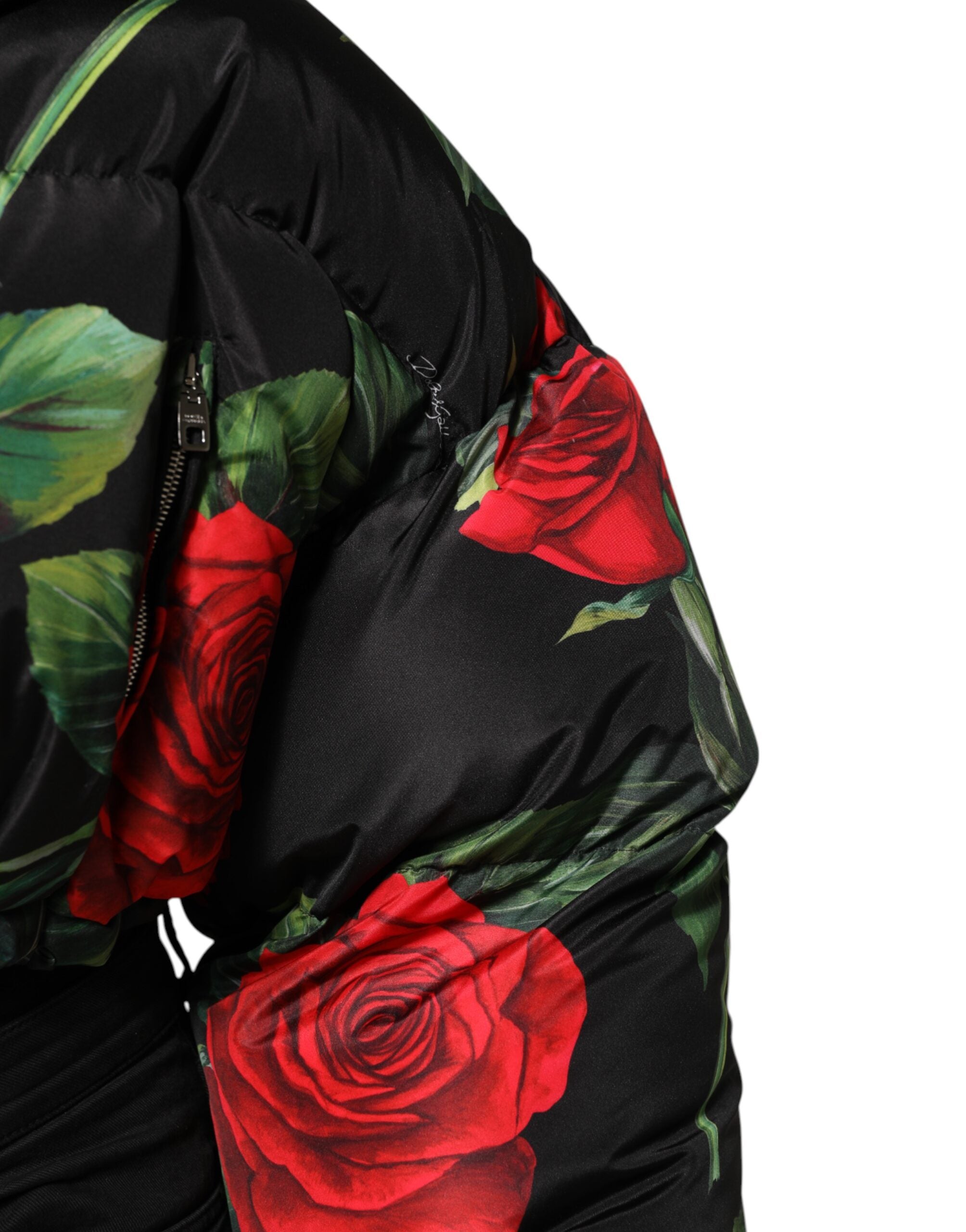 Multicolor Floral Puffer Coat Full Zip Jacket - ventzia