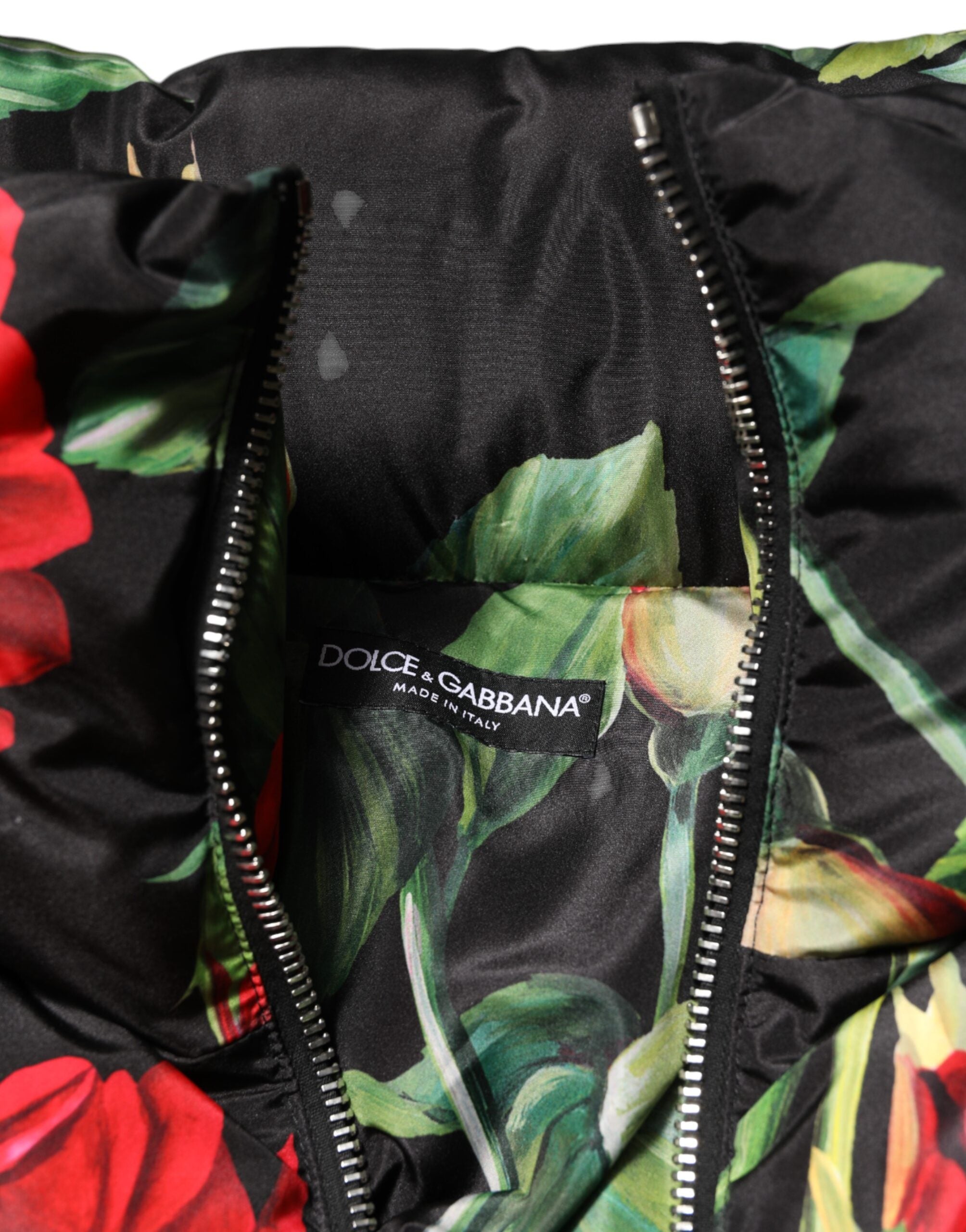Multicolor Floral Puffer Coat Full Zip Jacket - ventzia