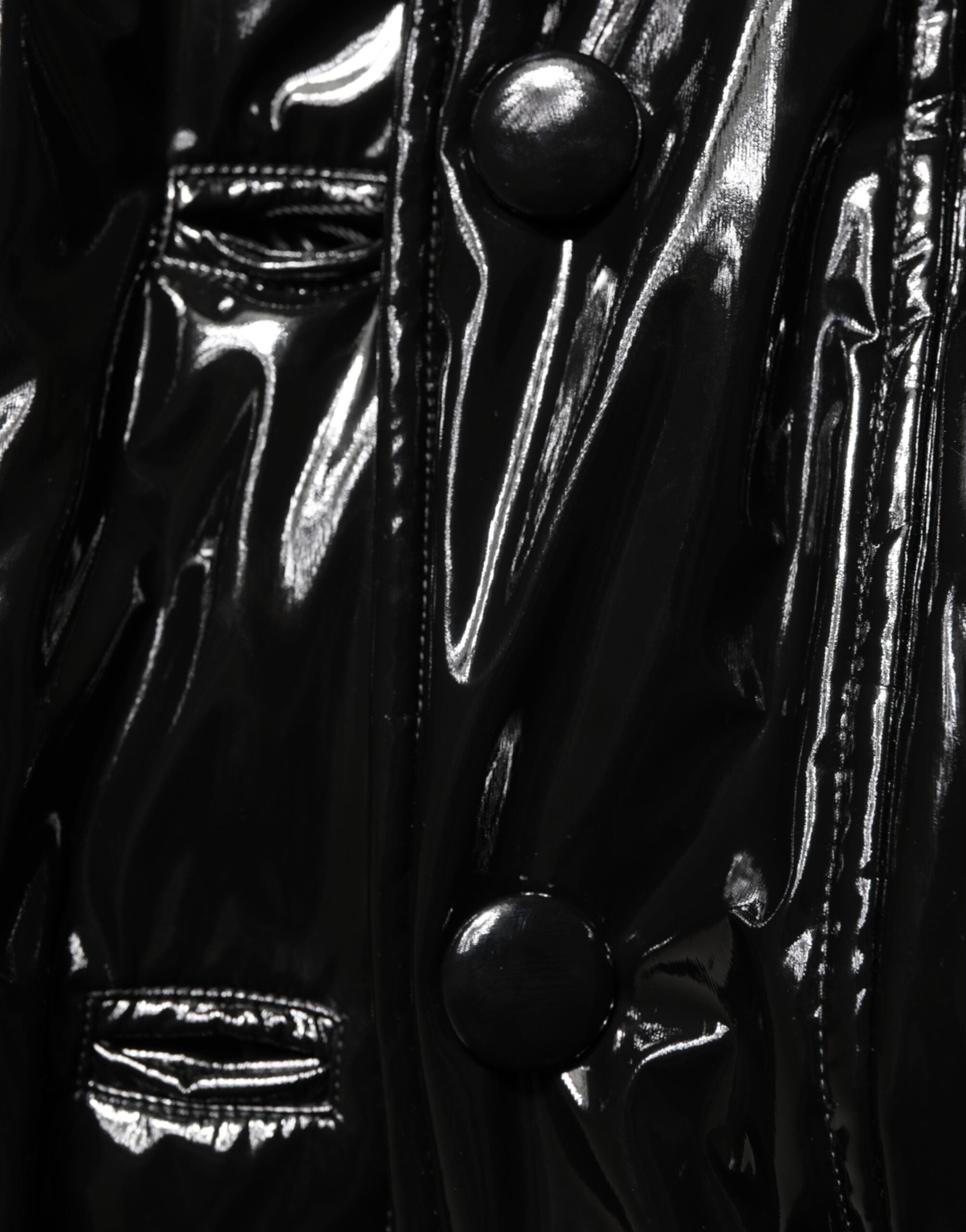 Polyester Black Quilted Puffer Coat  Jacket - ventzia