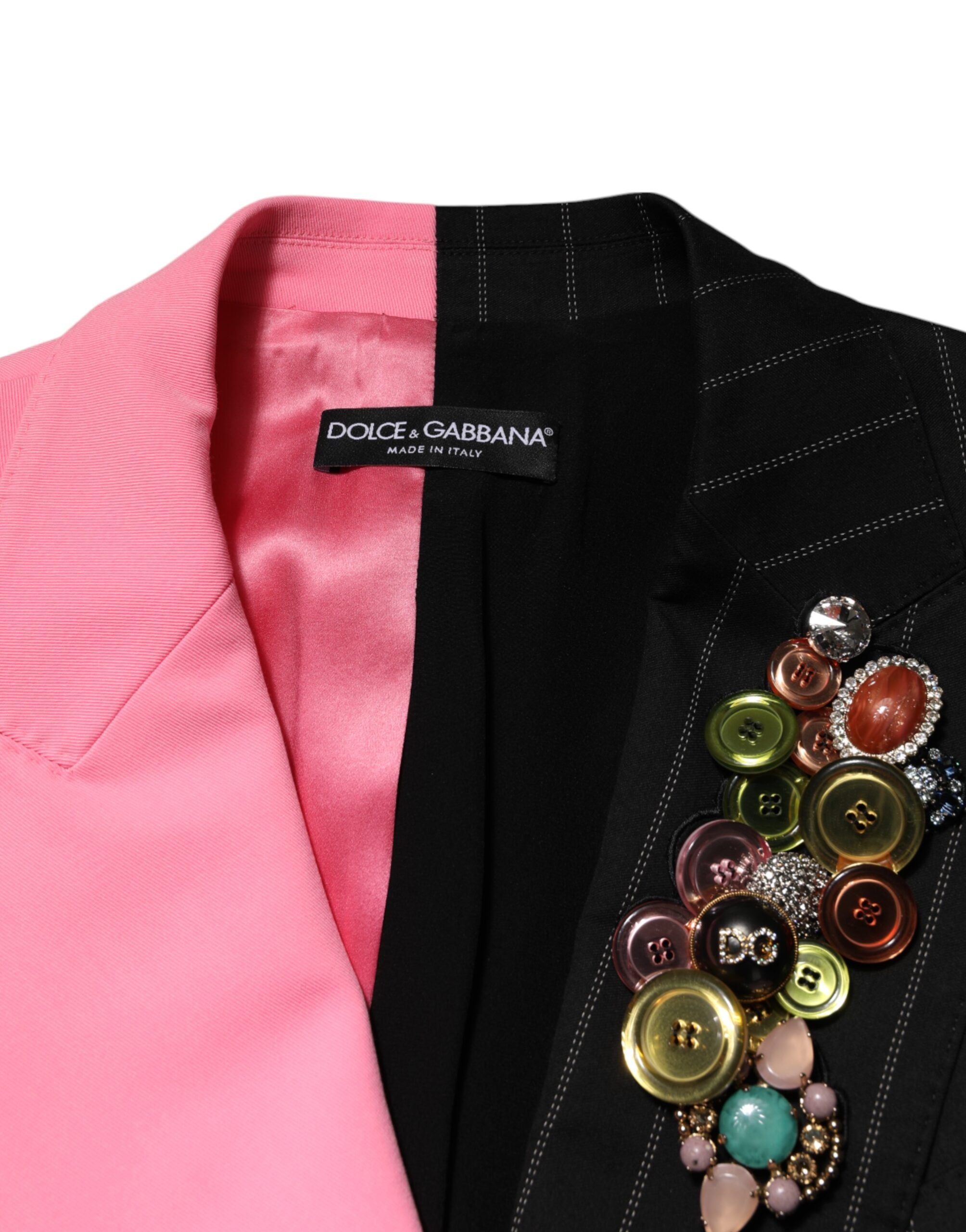 Multicolor Patchwork Embellished Coat Jacket - ventzia