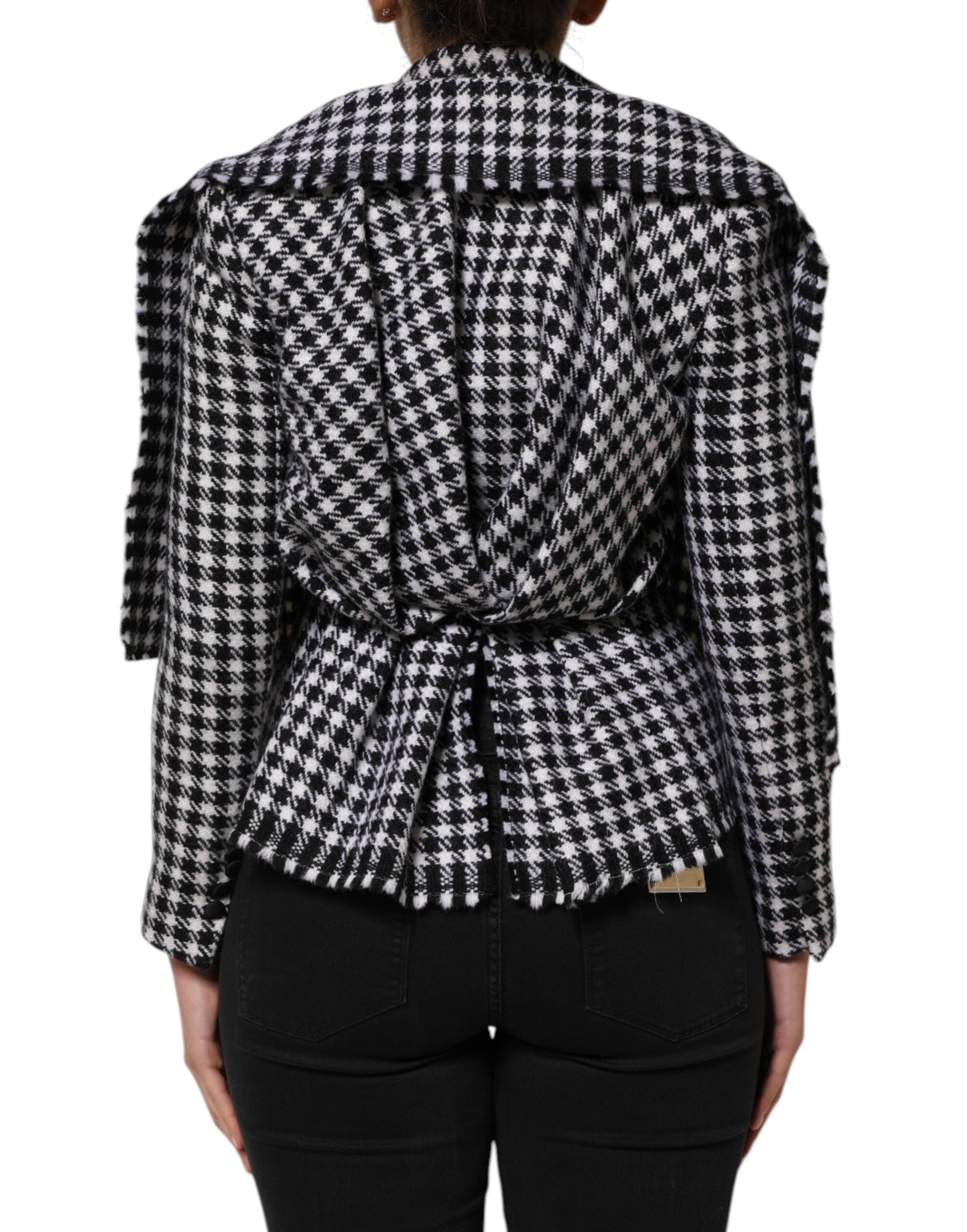 Multicolor Wool Monochrome Patterned Jacket - ventzia