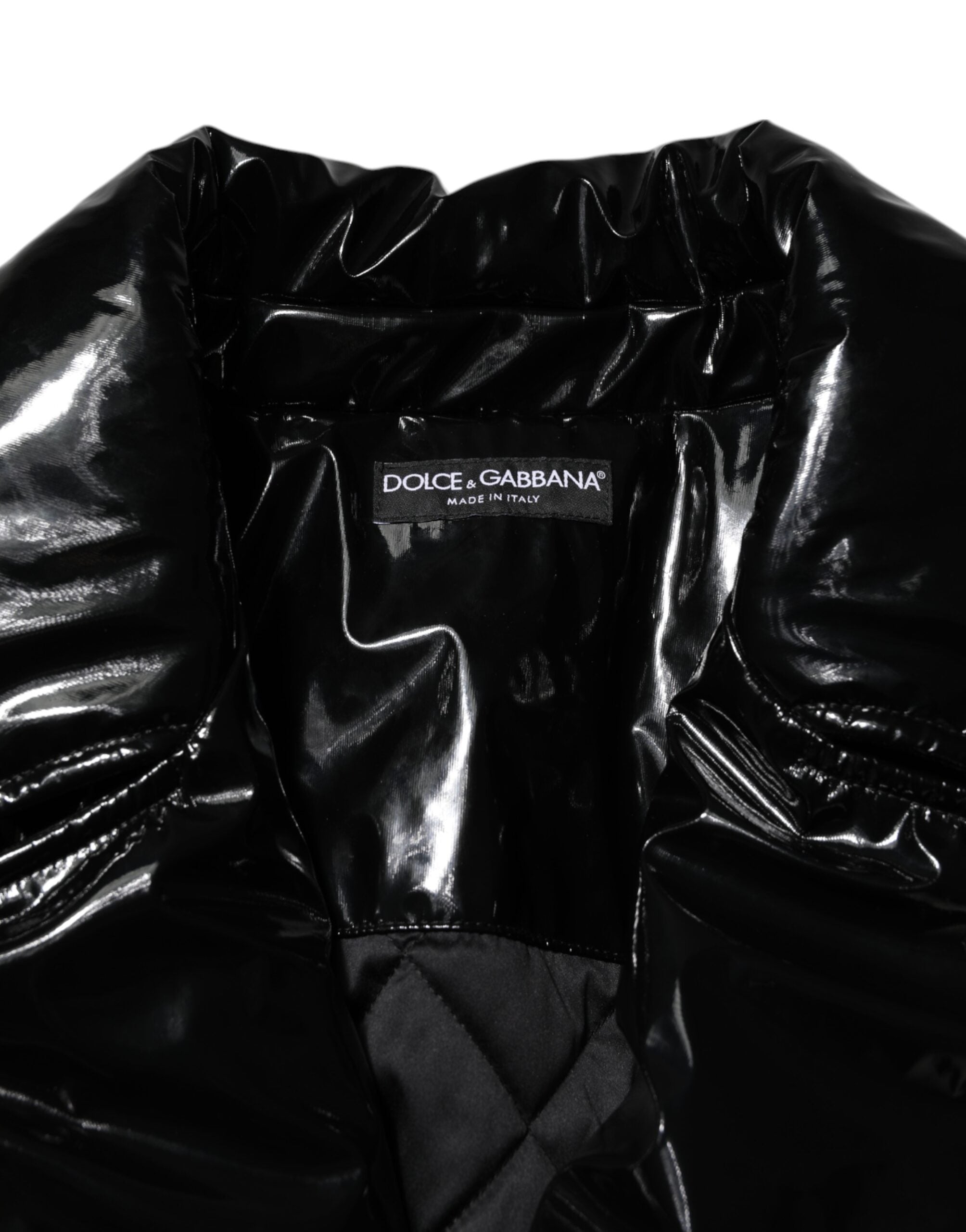 Black Polyester Quilted Puffer Coat Jacket - ventzia