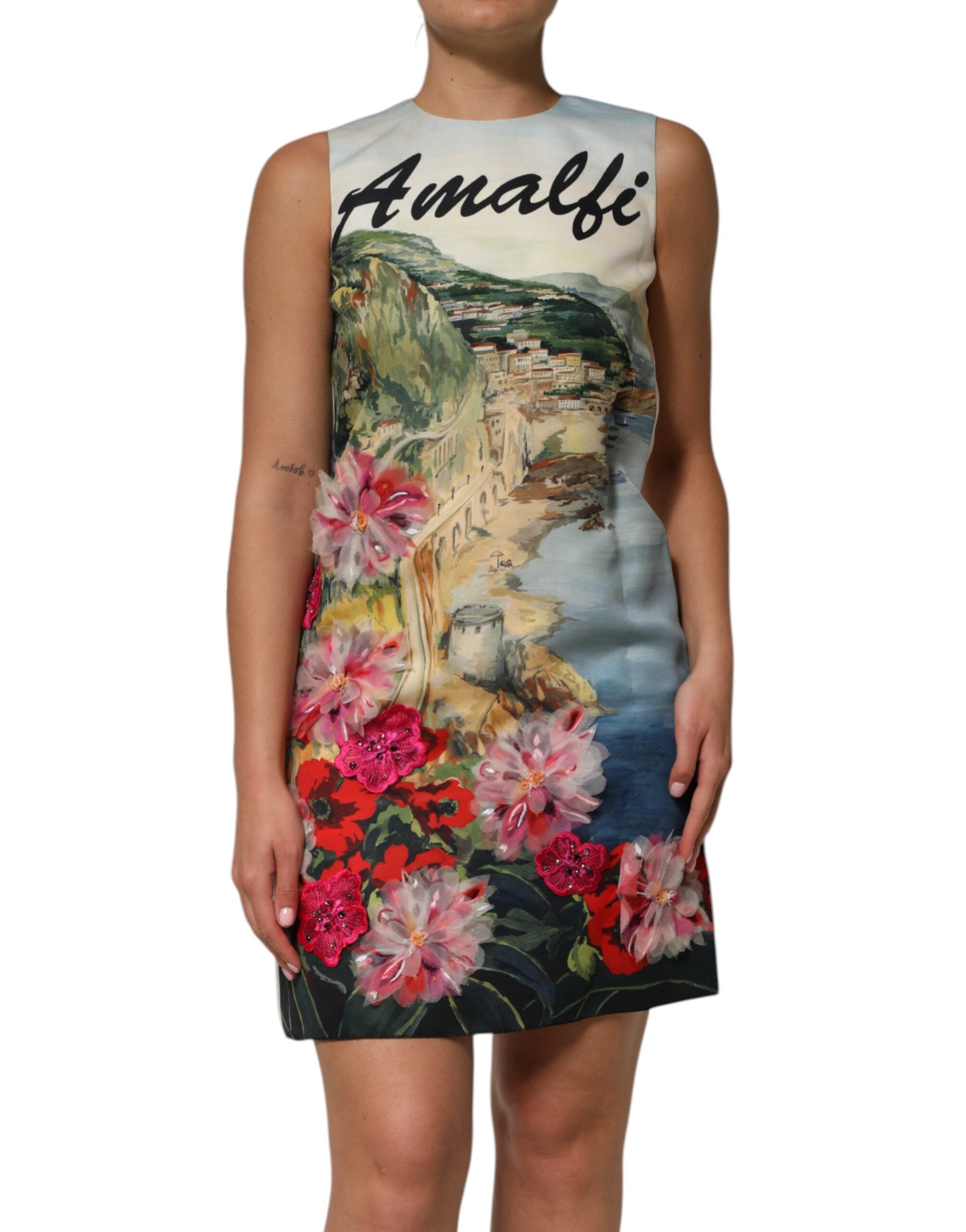 Multicolor Crystal Embellished Mini Dress - ventzia