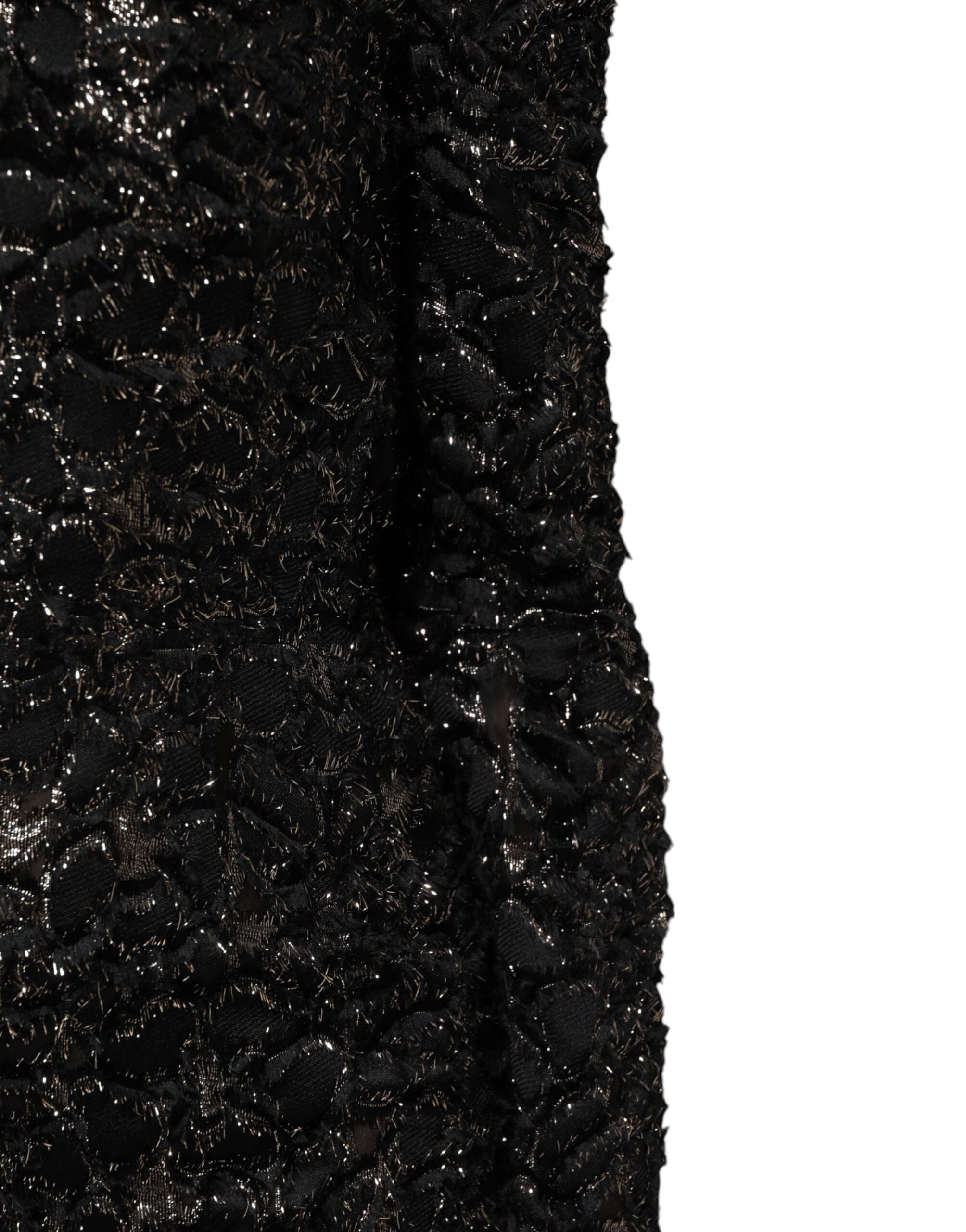 Black Sequin Bouclé Tweed Sheath Dress - ventzia