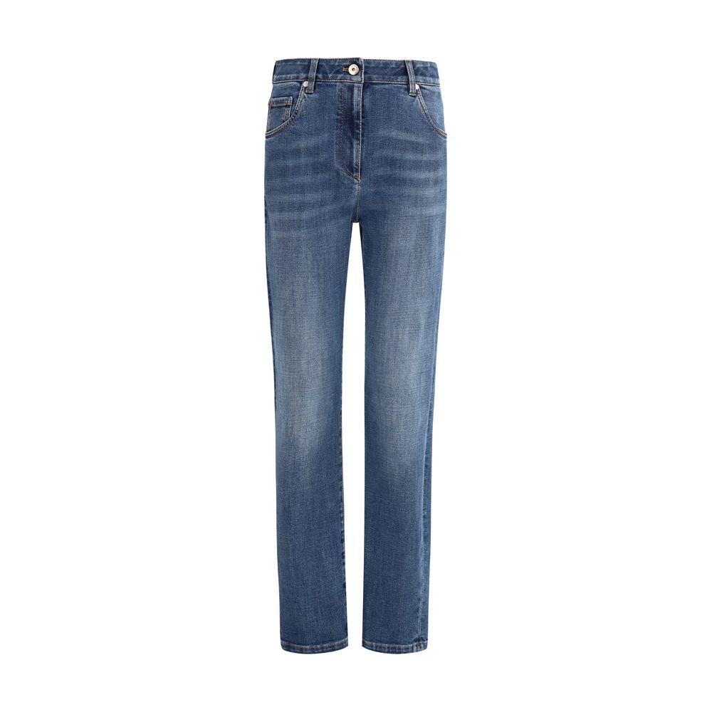 Blue Cotton Skinny Jeans - ventzia