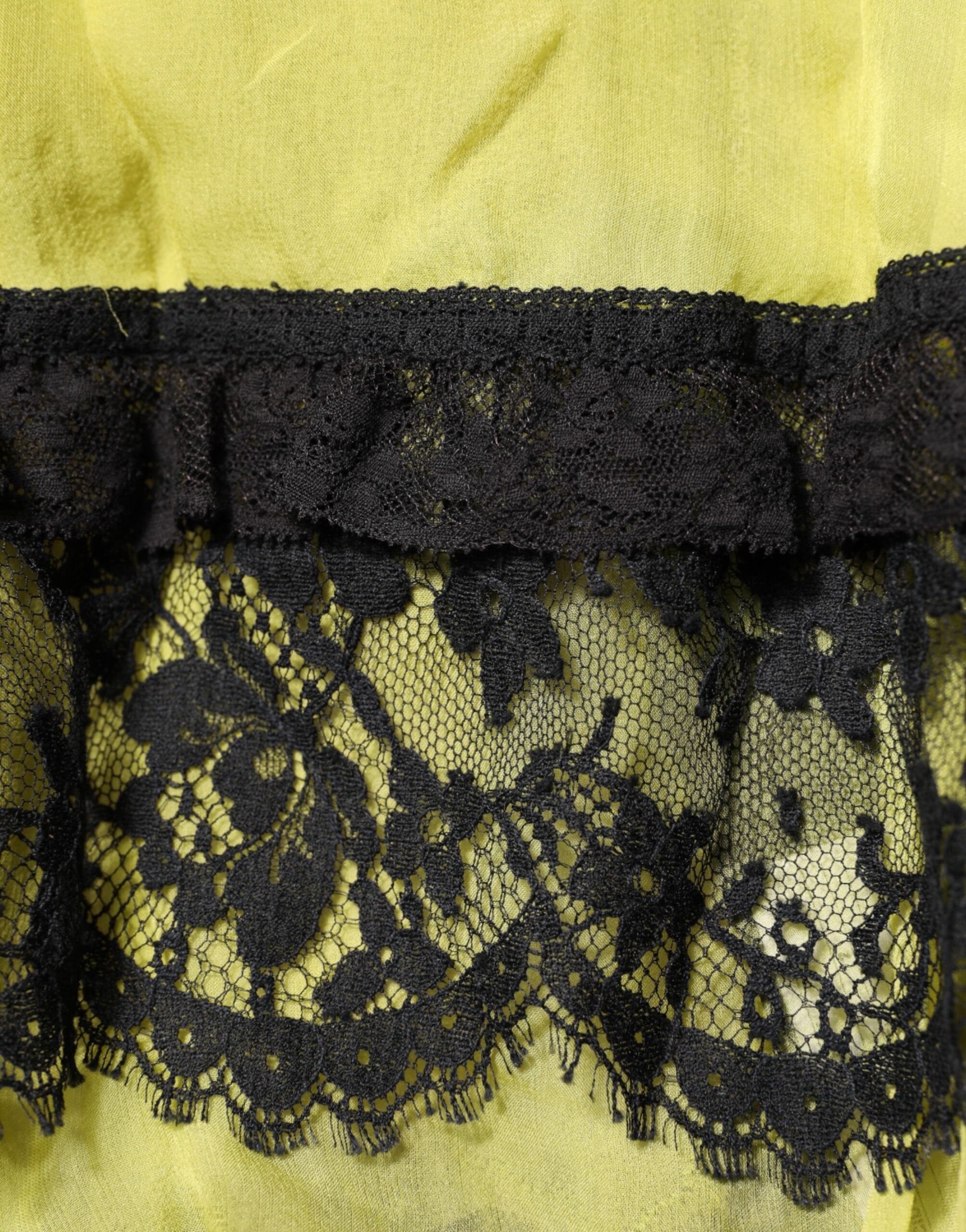 Yellow Black Babydoll Chemise Lingerie Dress - ventzia