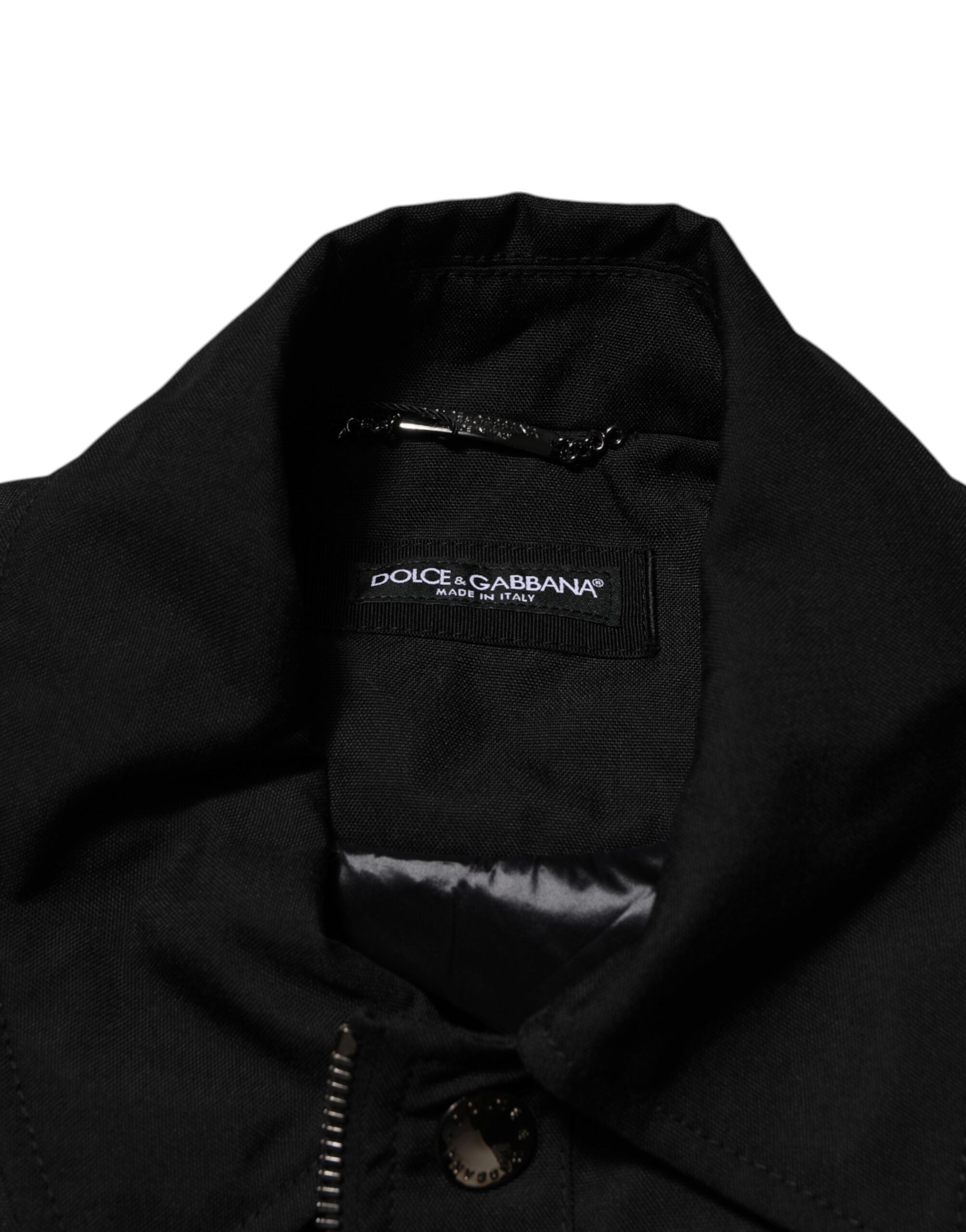 Black Patch Pocket Full Zip Bomber Jacket - ventzia