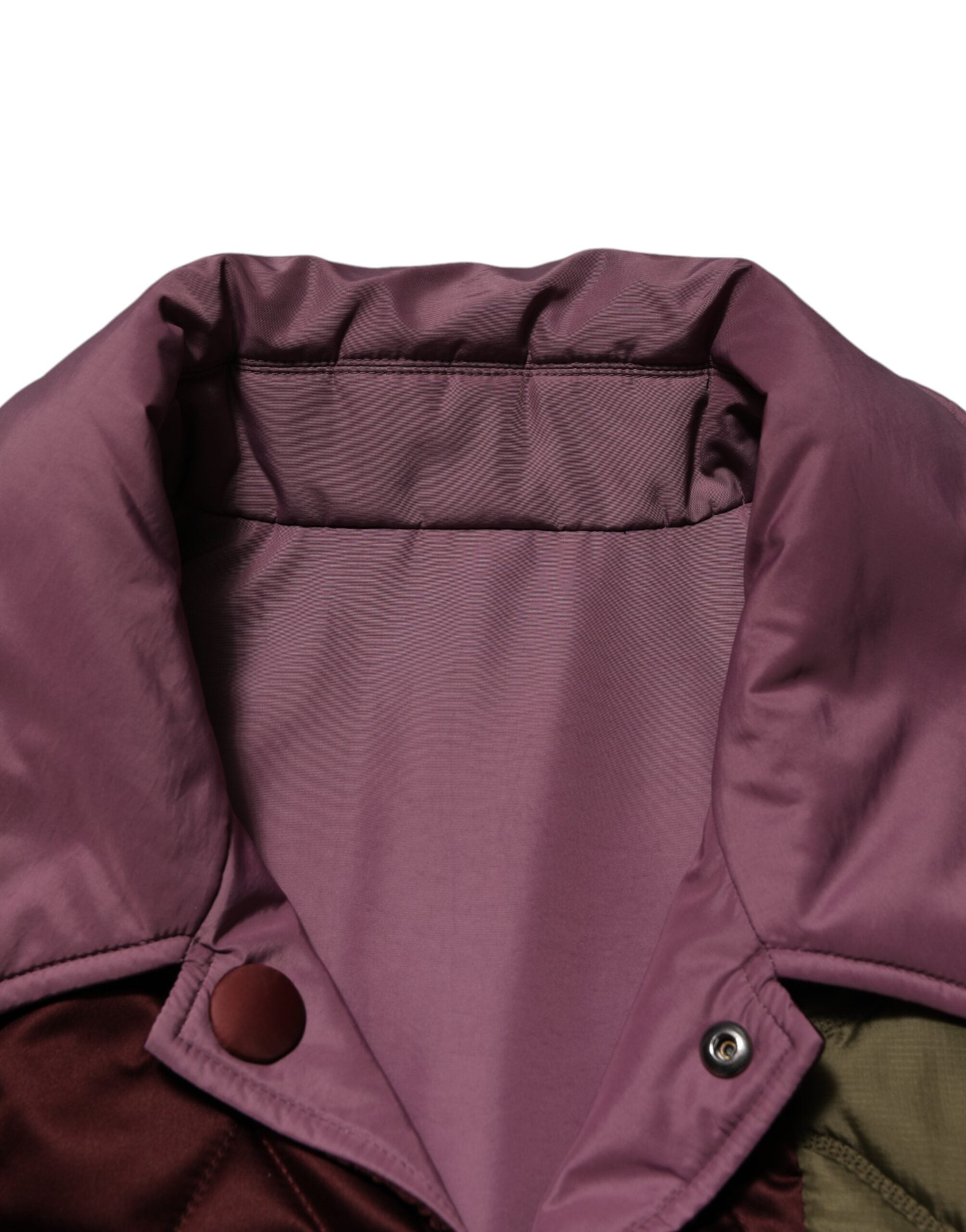 Multicolor Patchwork PolyesterQuilted Jacket - ventzia