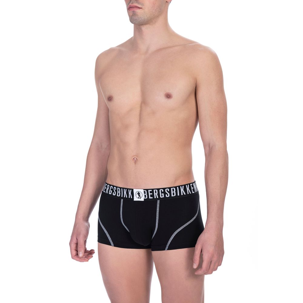Black Cotton Men's Trunk Underwear Twin Pack - ventzia