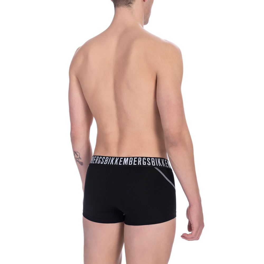 Black Cotton Men's Trunk Underwear Twin Pack - ventzia