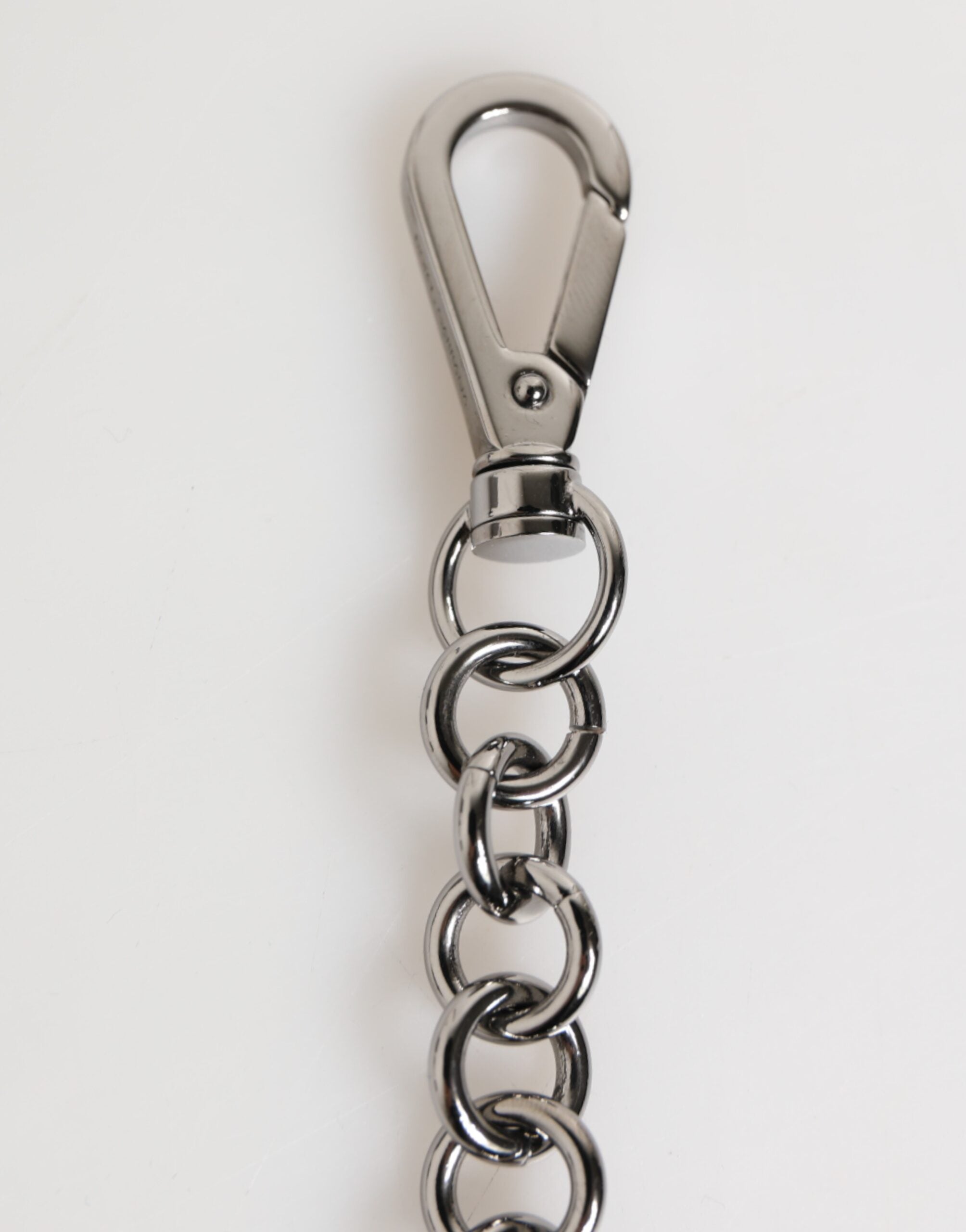 Black White DG Rubber Logo Silver Men Keychain Keyring - ventzia
