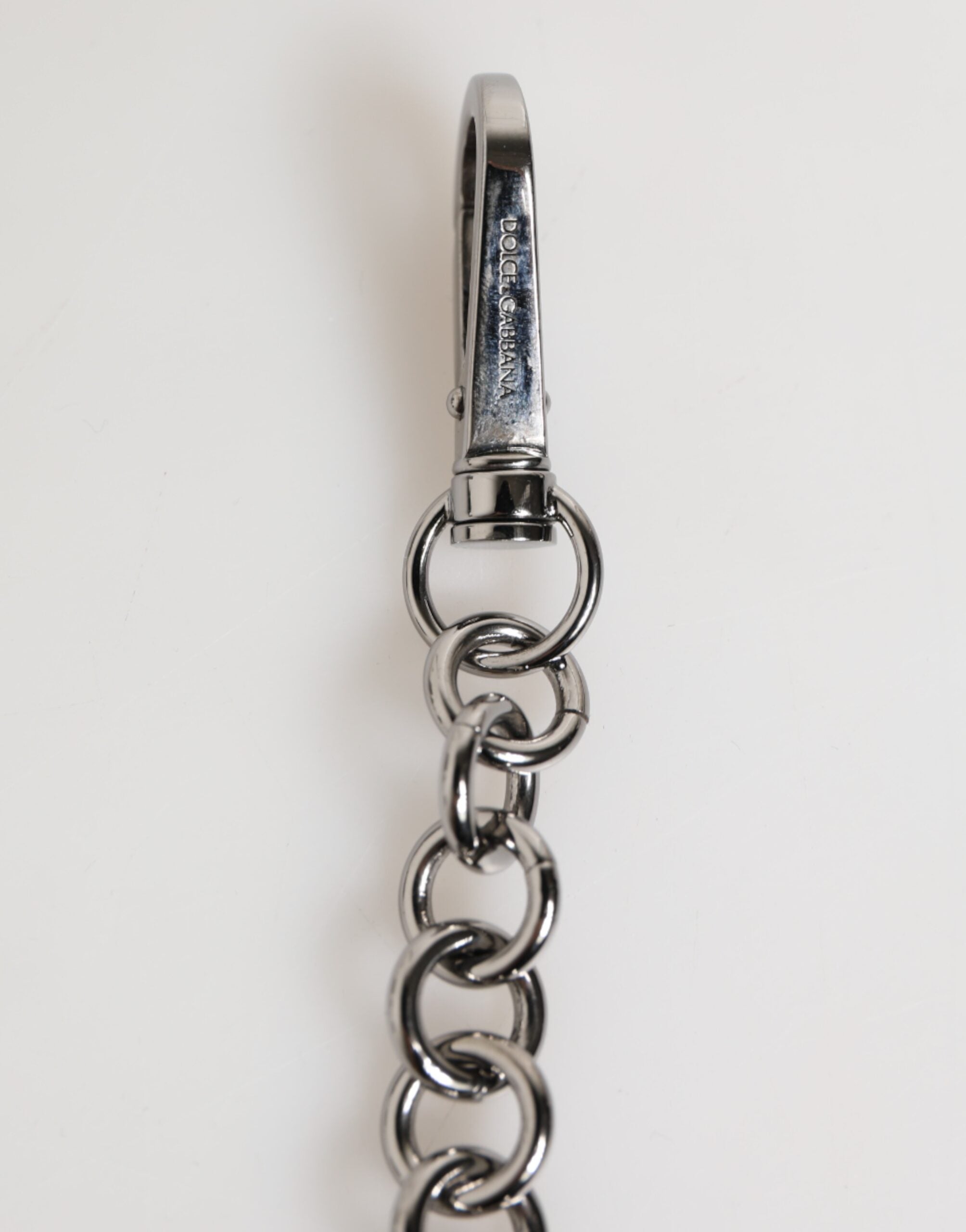 Black White DG Rubber Logo Silver Men Keychain Keyring - ventzia
