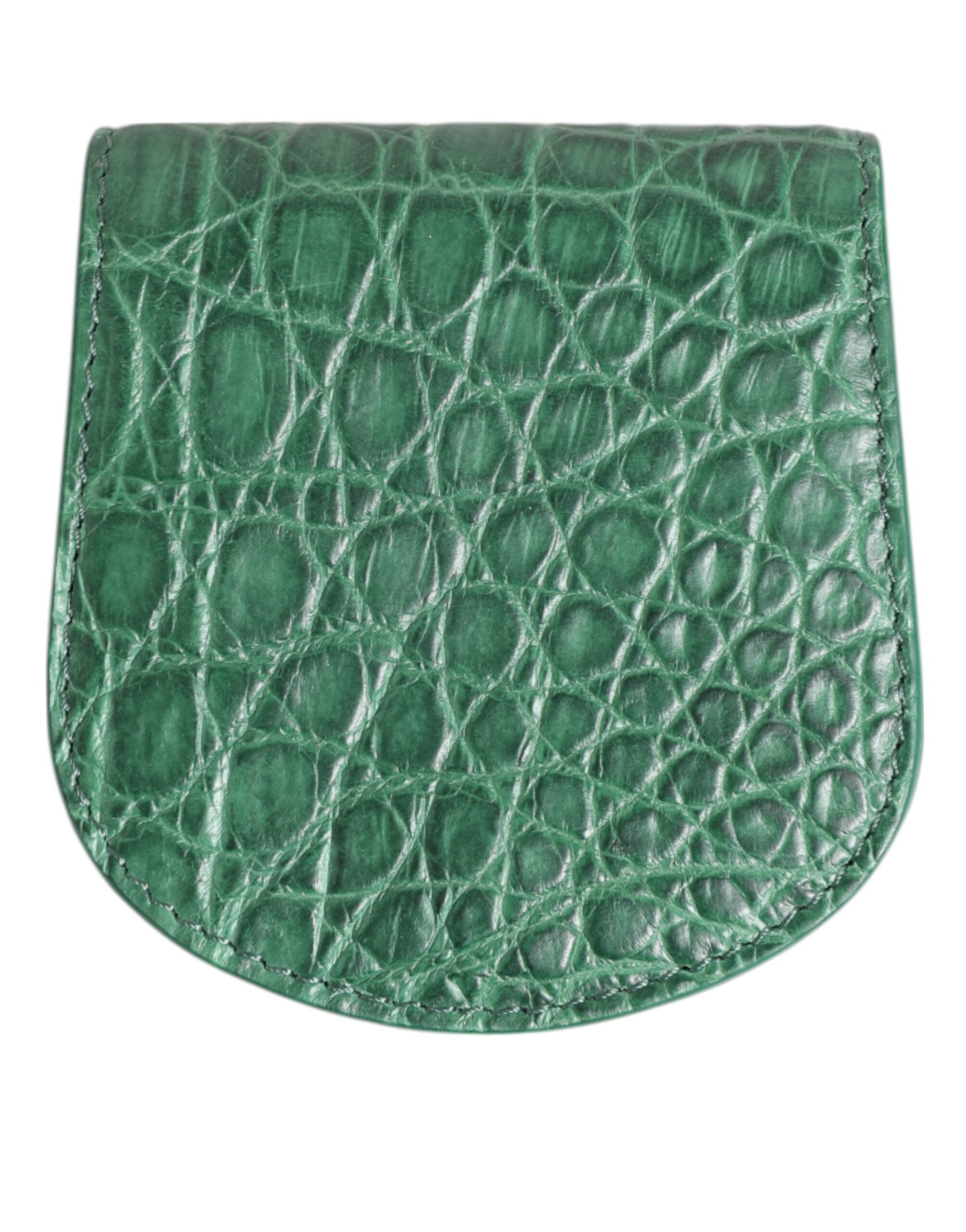 Green Exotic Skin Coin Condom Case Holder Pocket Wallet - ventzia