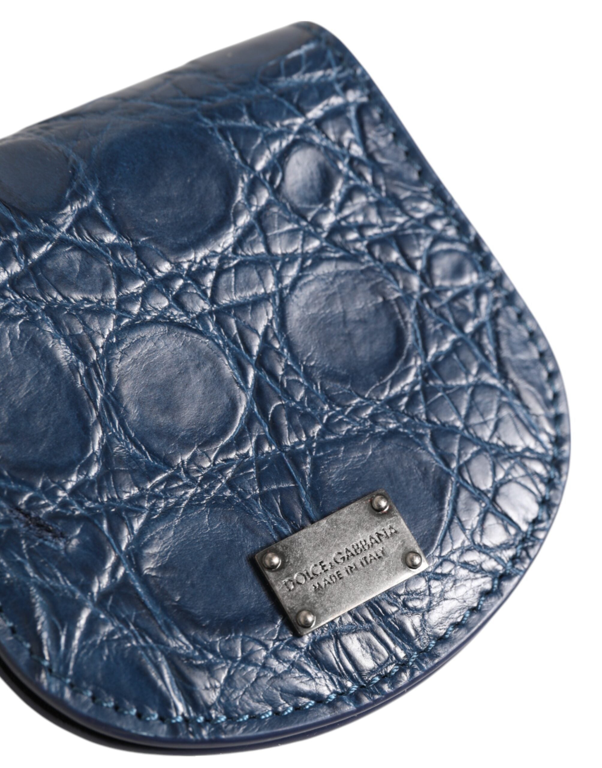 Blue Exotic Skin Coin Condom Case Holder Pocket Wallet - ventzia