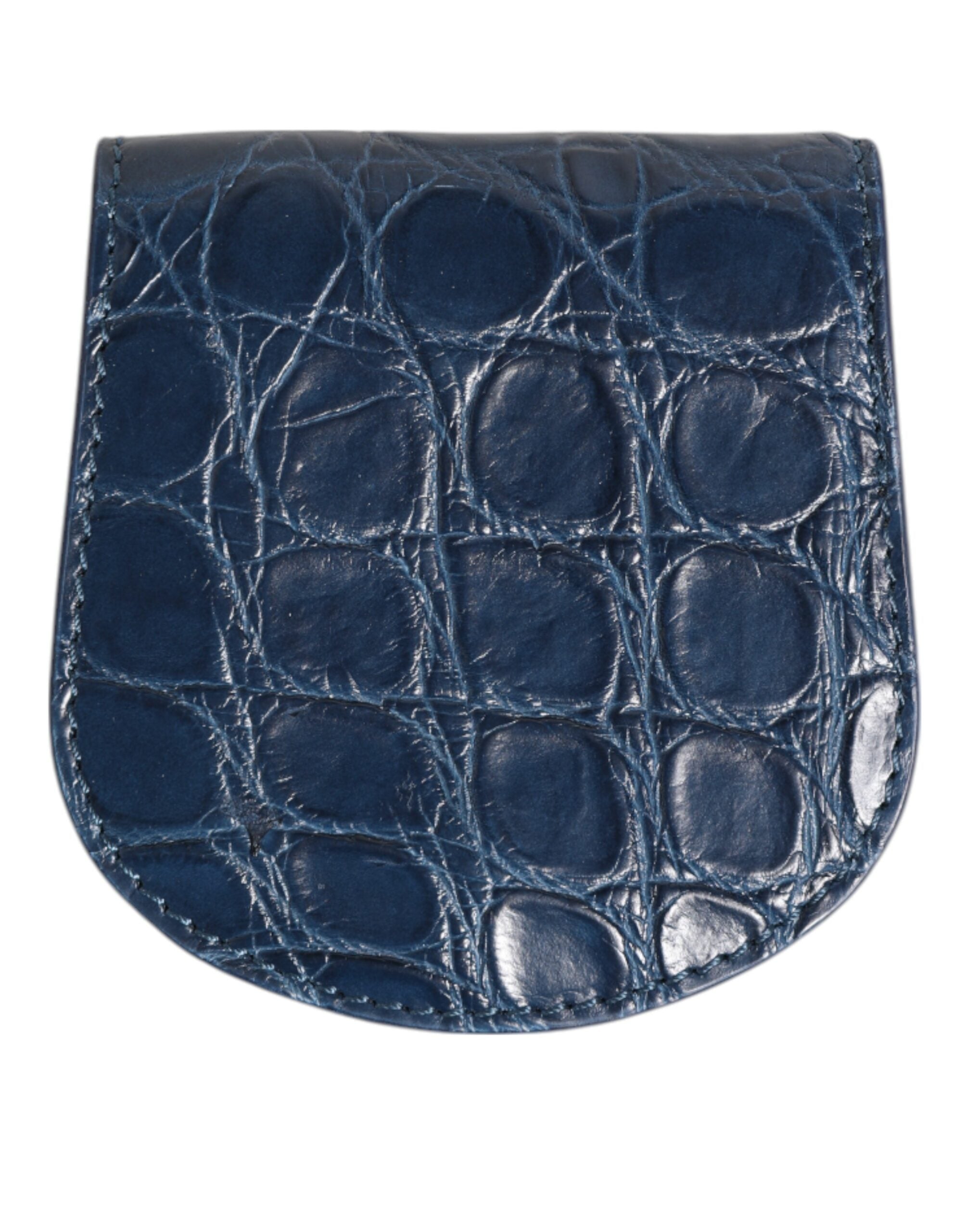 Blue Exotic Skin Coin Condom Case Holder Pocket Wallet - ventzia