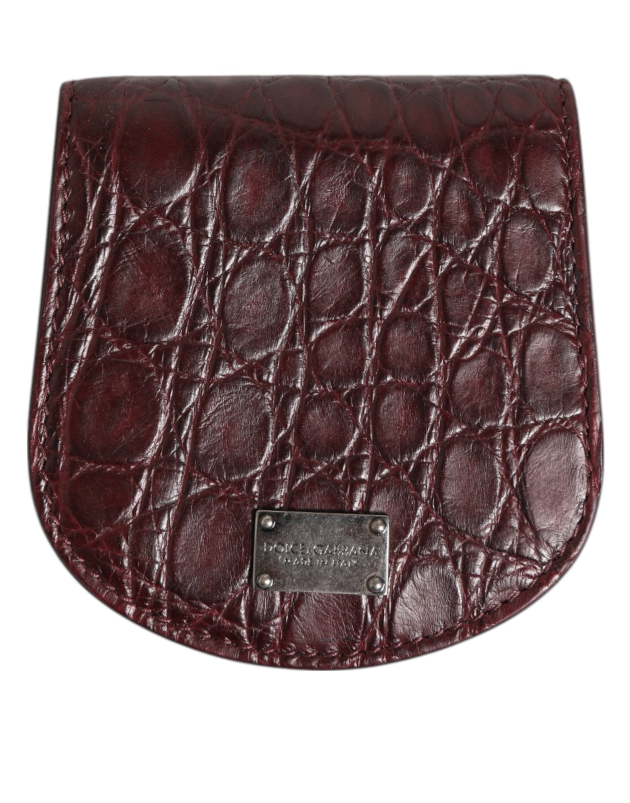 Burgundy Exotic Skin Coin Condom Case Holder Pocket Wallet - ventzia