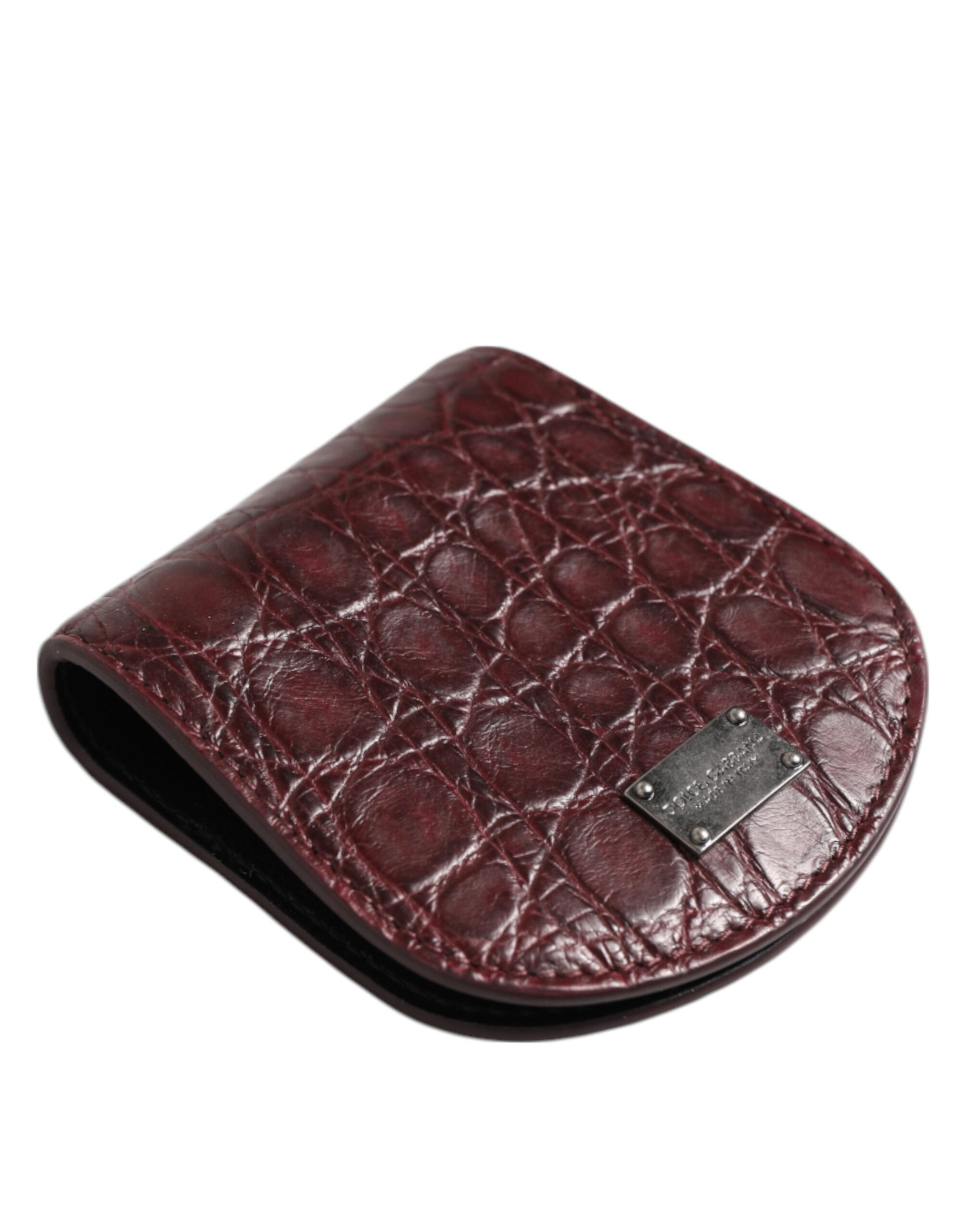 Burgundy Exotic Skin Coin Condom Case Holder Pocket Wallet - ventzia