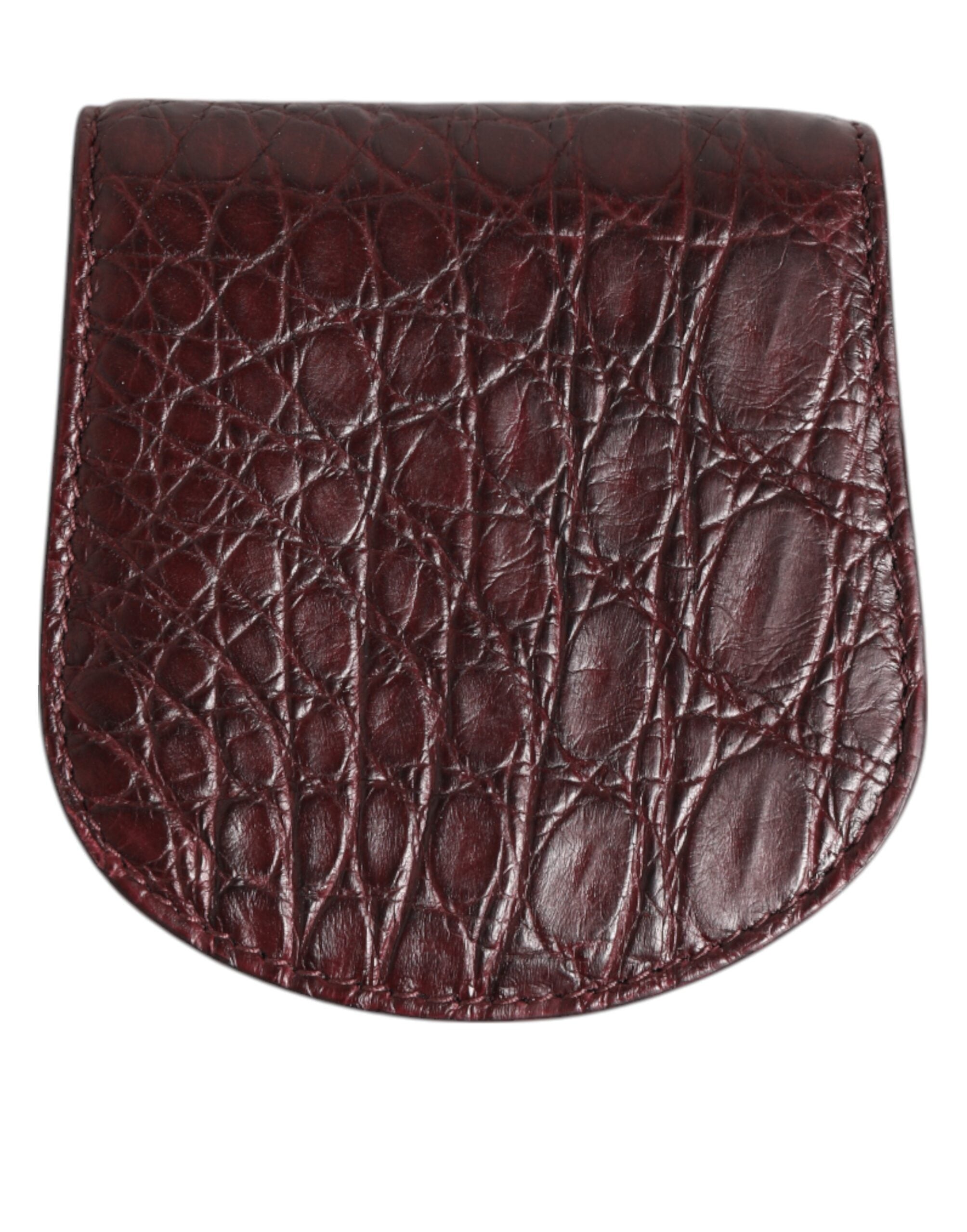 Burgundy Exotic Skin Coin Condom Case Holder Pocket Wallet - ventzia