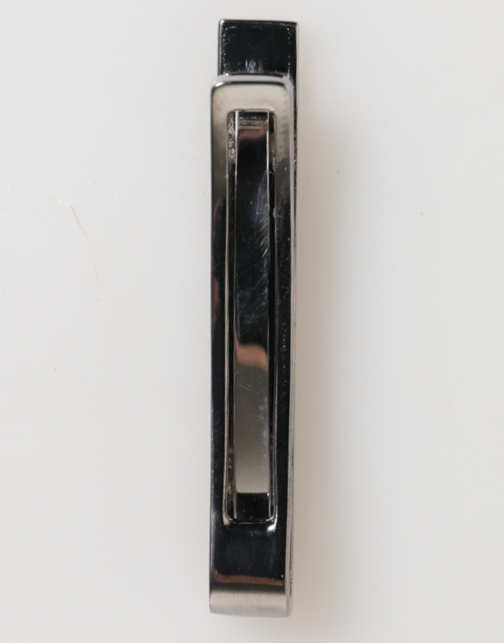 Silver Tone Brass Logo Branded Men Accessory Tie Clip Bar - ventzia