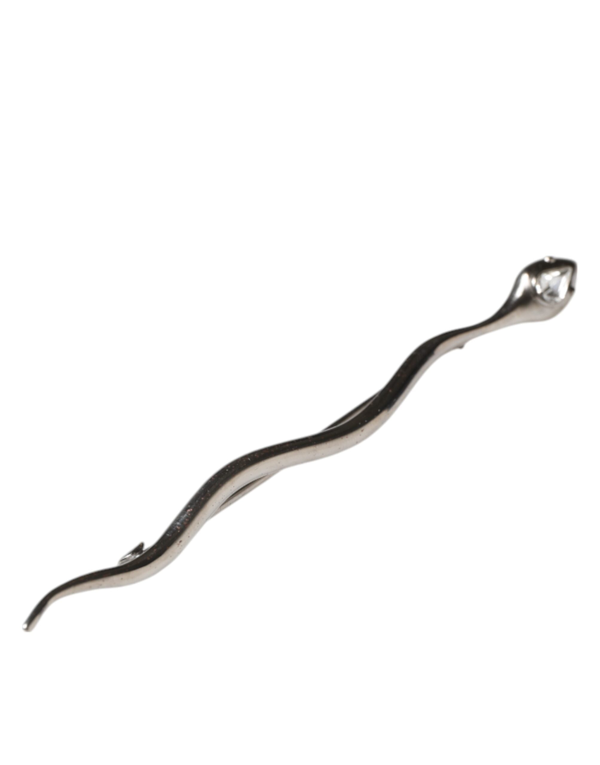 Silver Brass Crystal Spilla Serpente Mens Brooch Pin - ventzia