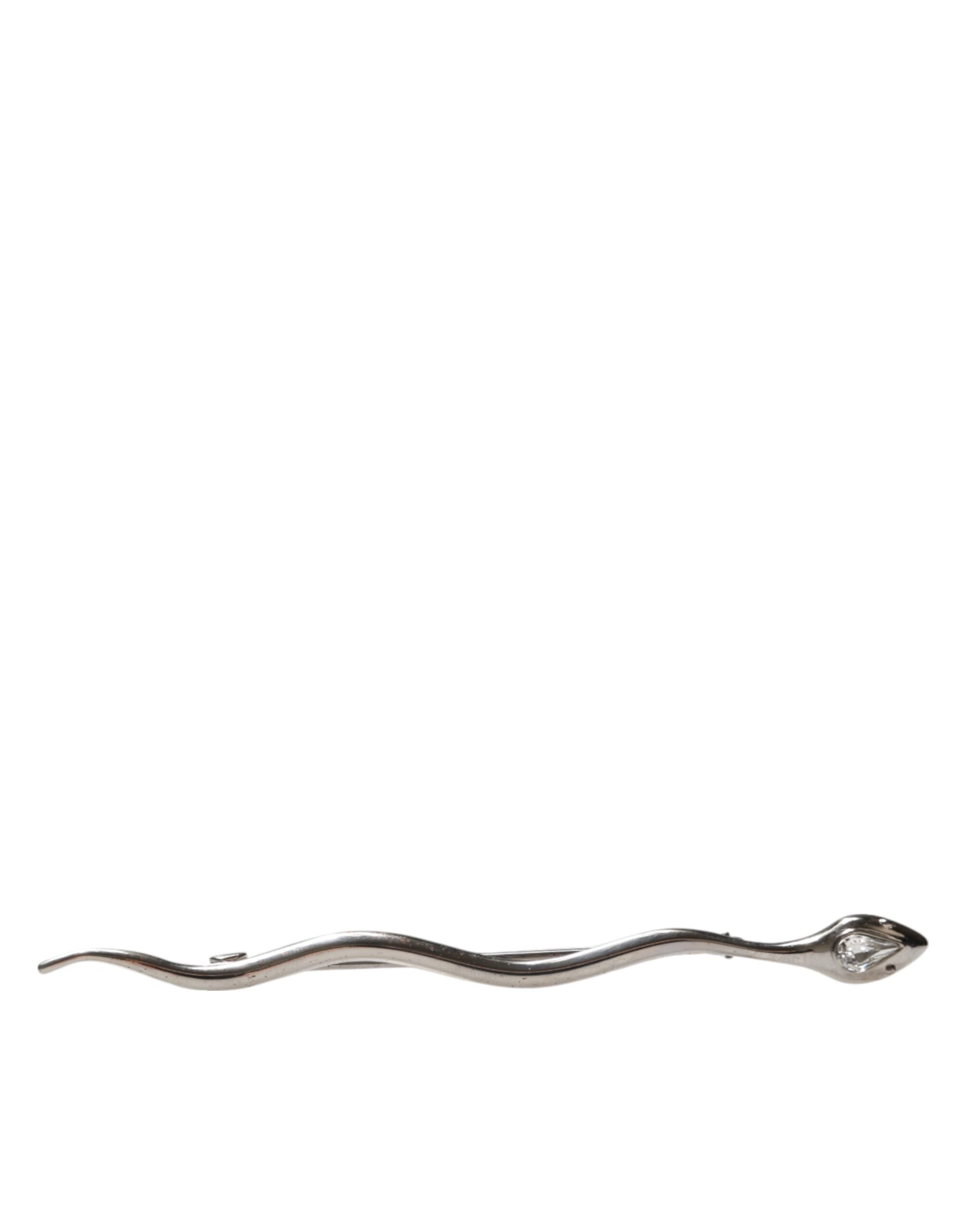 Silver Brass Crystal Spilla Serpente Mens Brooch Pin - ventzia