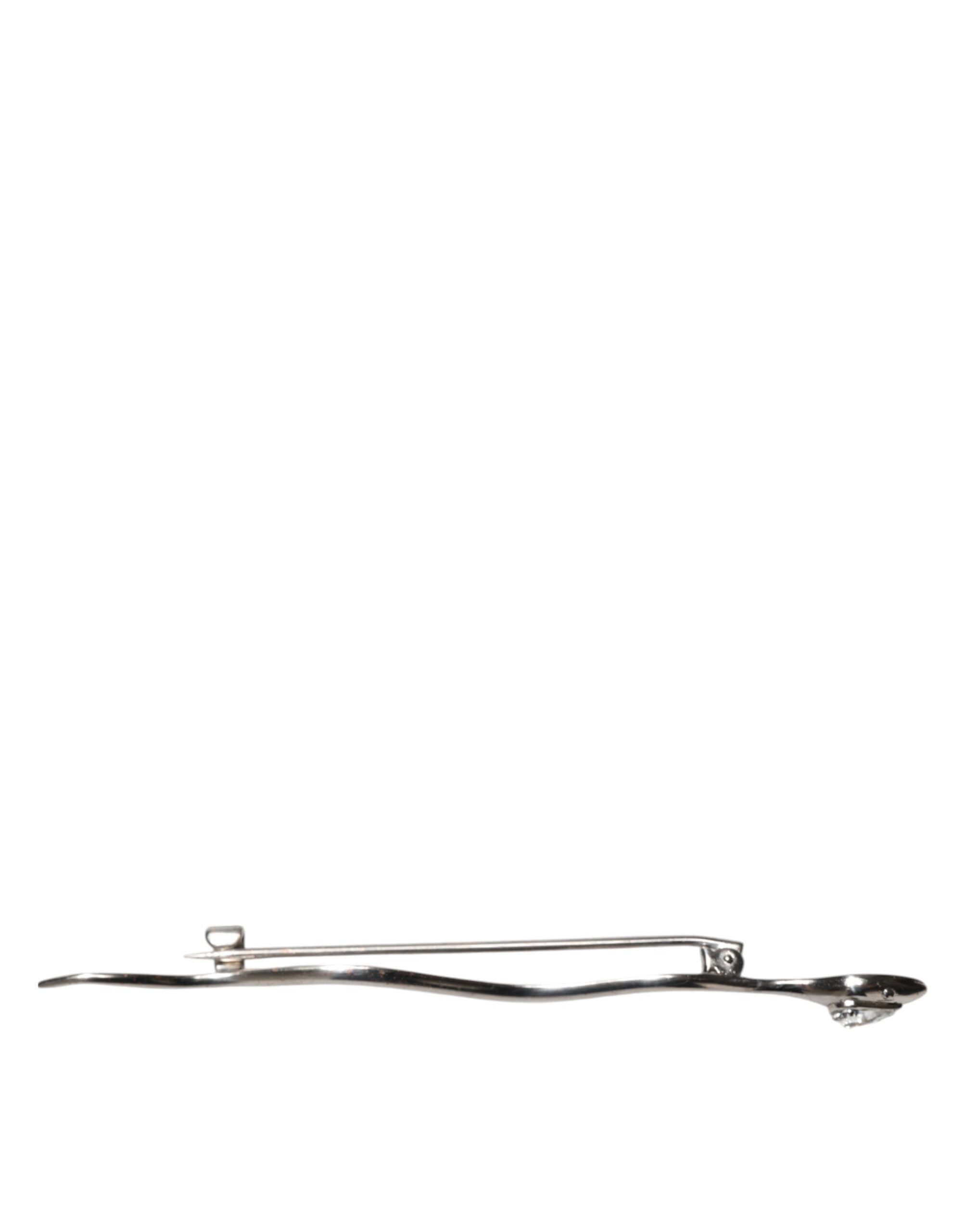 Silver Brass Crystal Spilla Serpente Mens Brooch Pin - ventzia