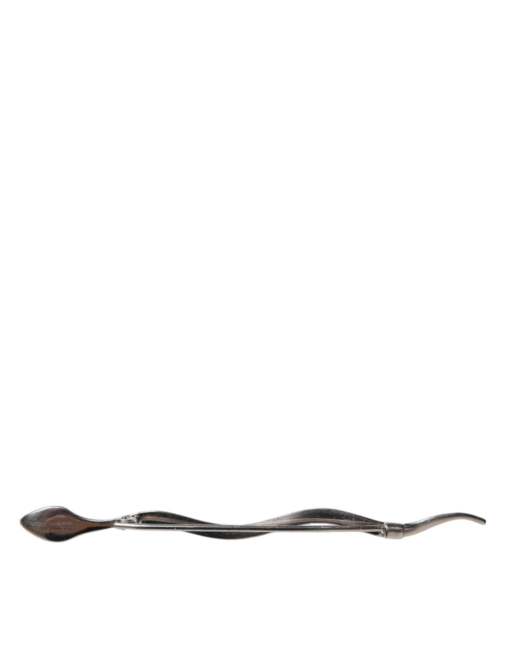 Silver Brass Crystal Spilla Serpente Mens Brooch Pin - ventzia